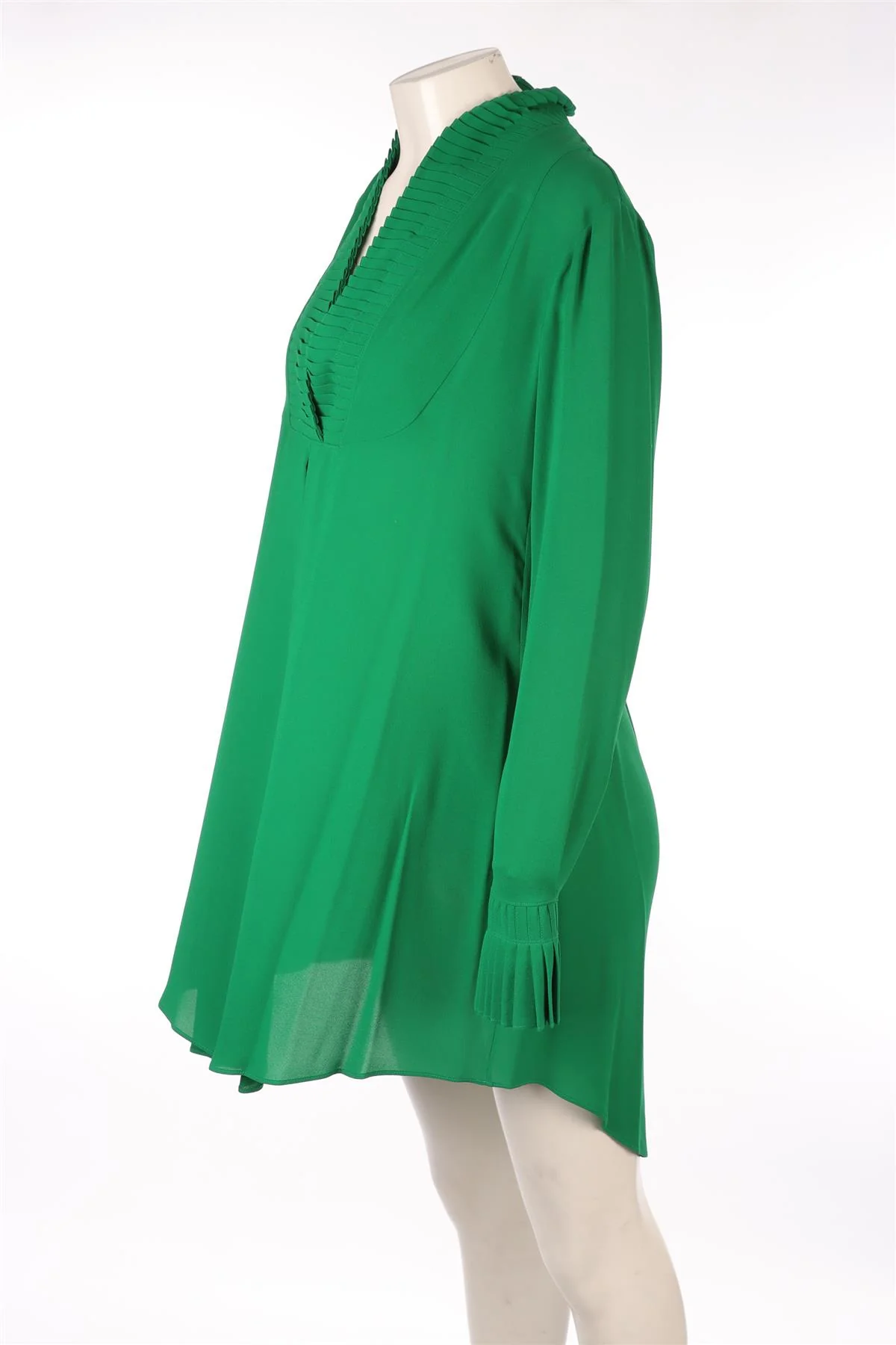 ALEXANDER MCQUEEN GREEN SILK MINI DRESS IT 40 UK 8 - Image 3