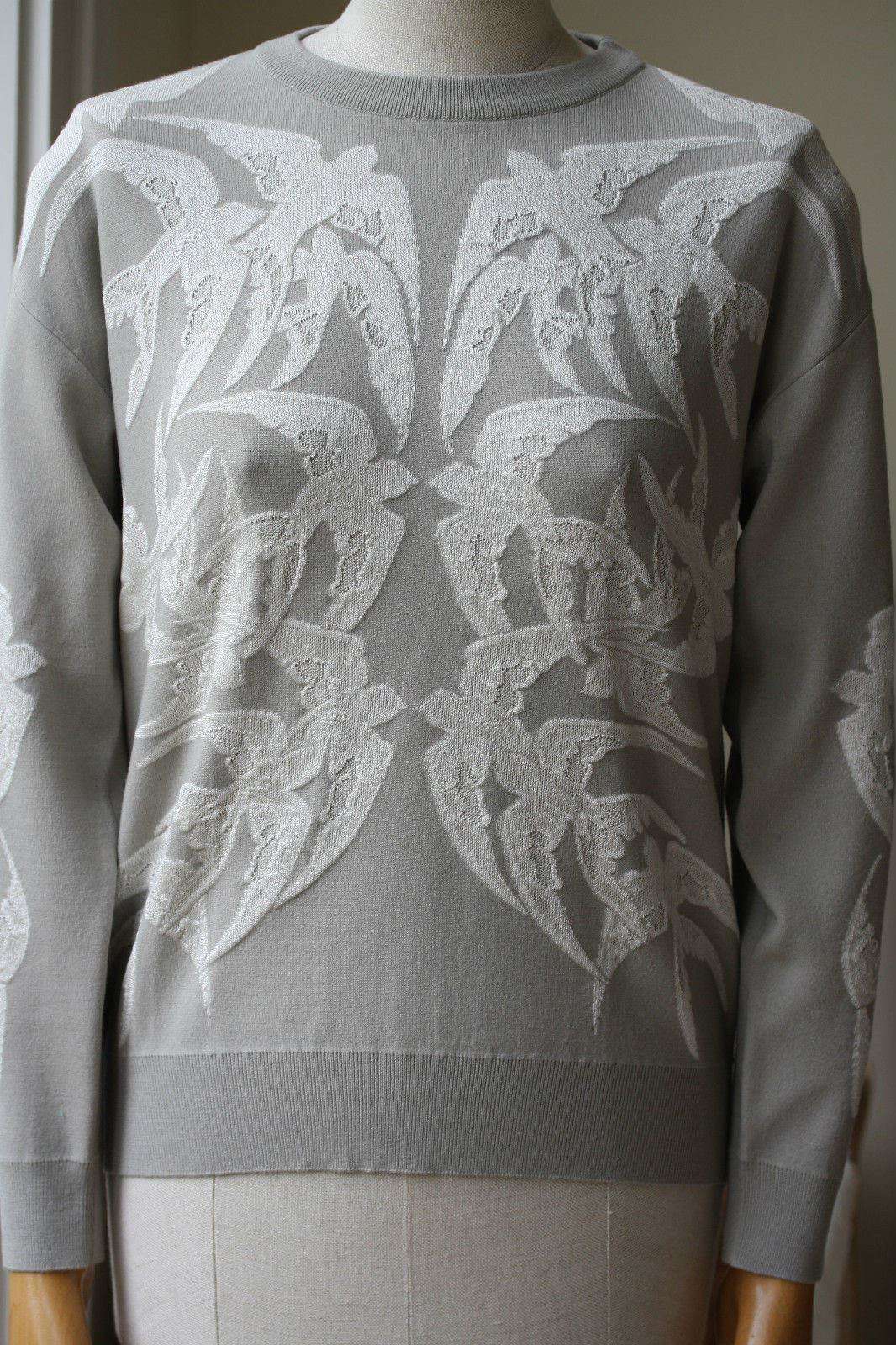 ALEXANDER MCQUEEN GREY LACE BIRD JACQUARD SWEATSHIRT XS - Image 5