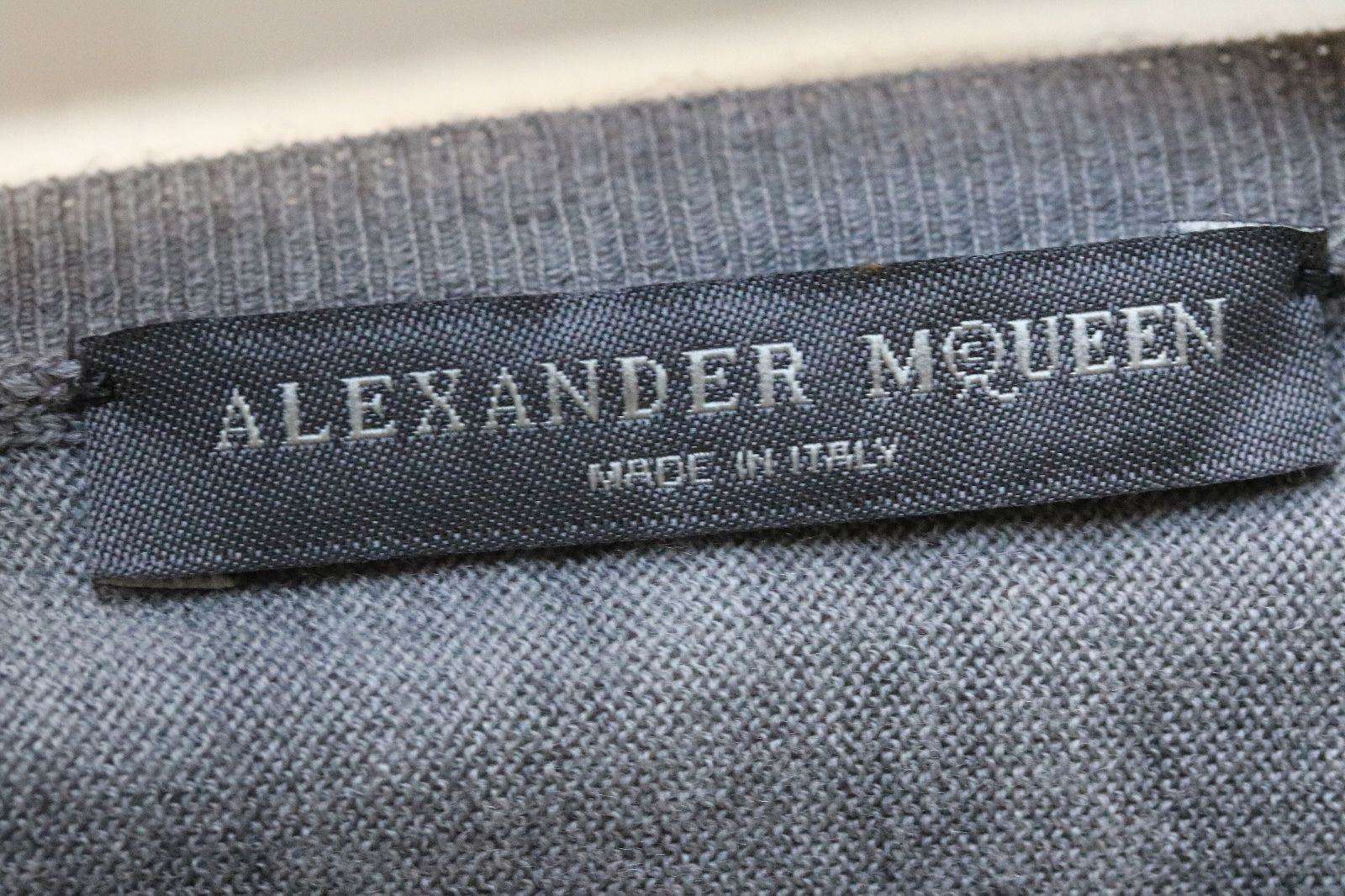 ALEXANDER MCQUEEN GREY MERINO WOOL PEPLUM SWEATER MEDIUM - Image 2