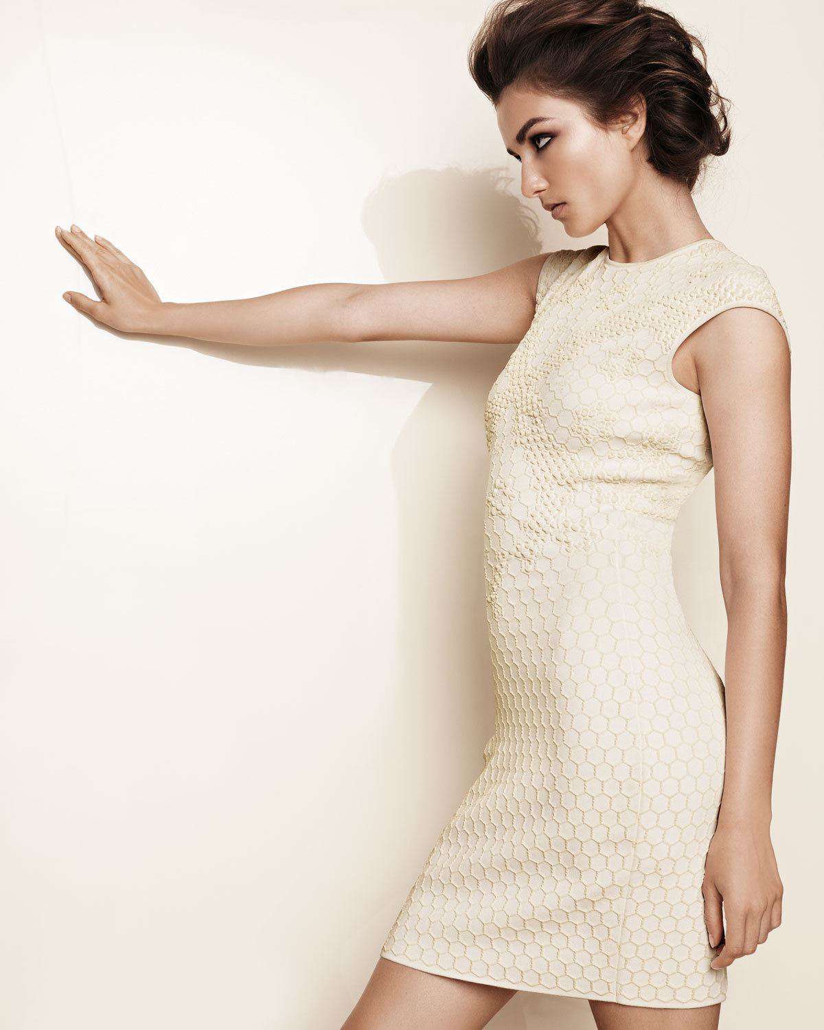 ALEXANDER MCQUEEN HONEYCOMB KNITTED MIDI DRESS SMALL - Image 6
