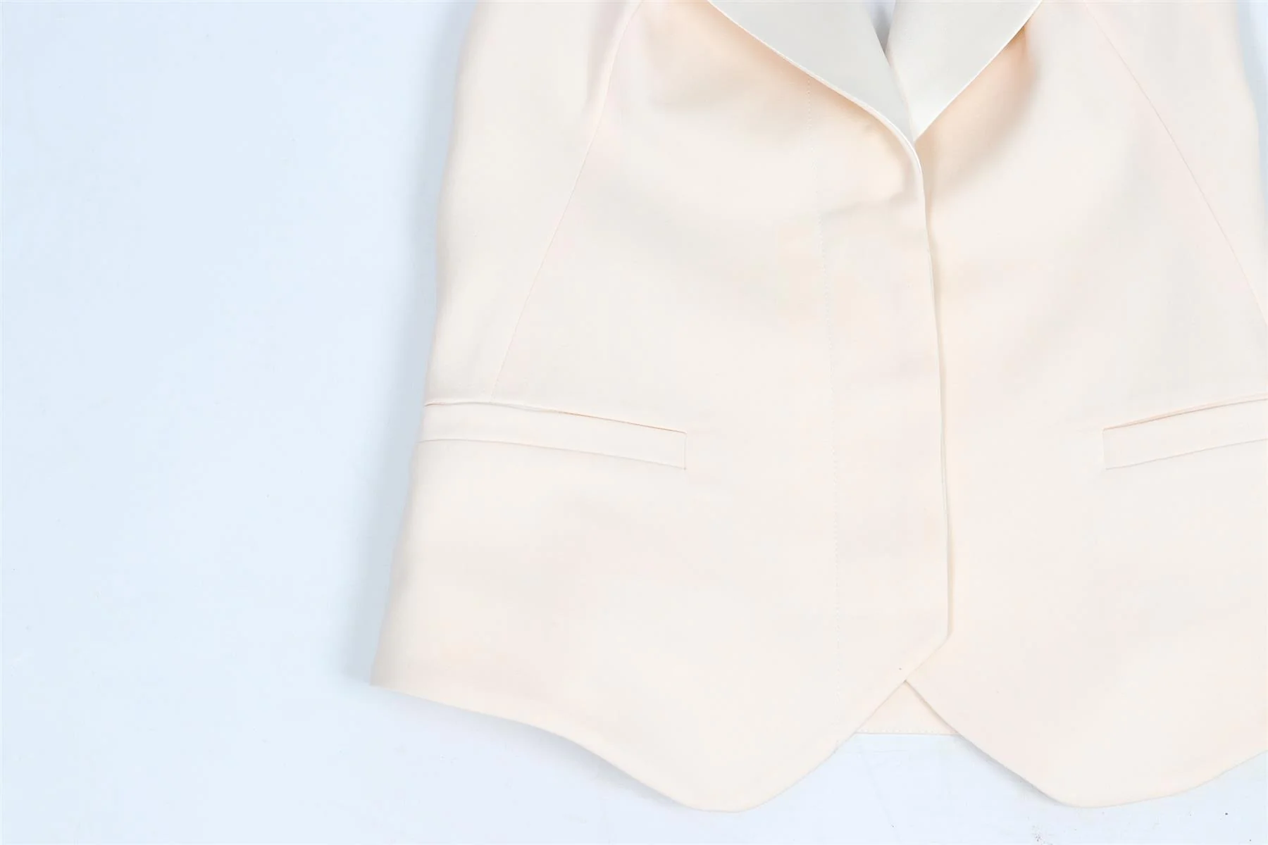 ALEXANDER MCQUEEN IVORY SILK AND WOOL BLEND WAISTCOAT IT 40 UK 8 - Image 3