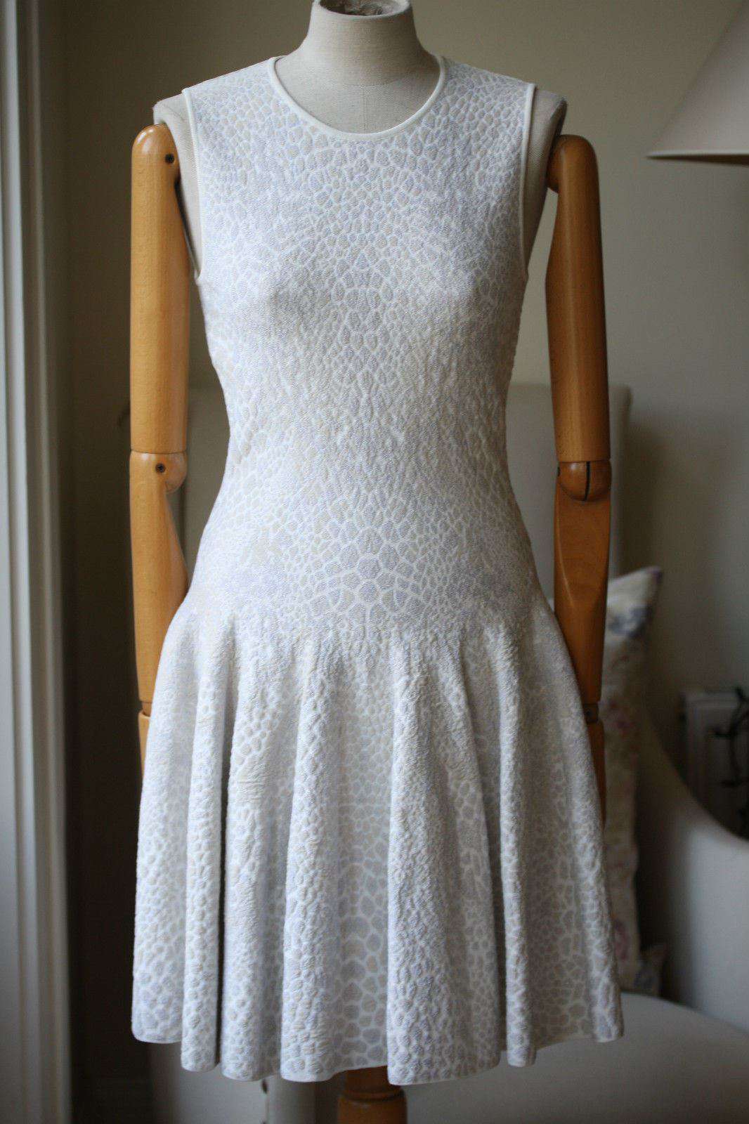 ALEXANDER MCQUEEN JACQUARD CROC EMBOSSED DRESS MEDIUM - Image 10