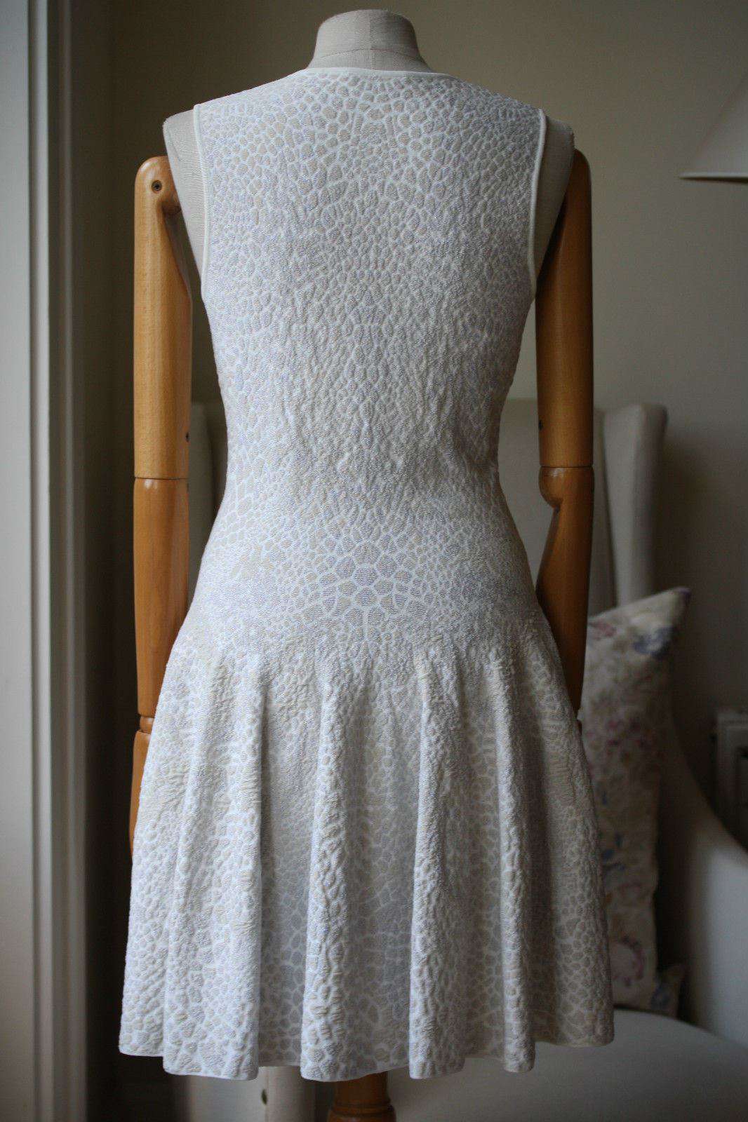 ALEXANDER MCQUEEN JACQUARD CROC EMBOSSED DRESS MEDIUM - Image 9