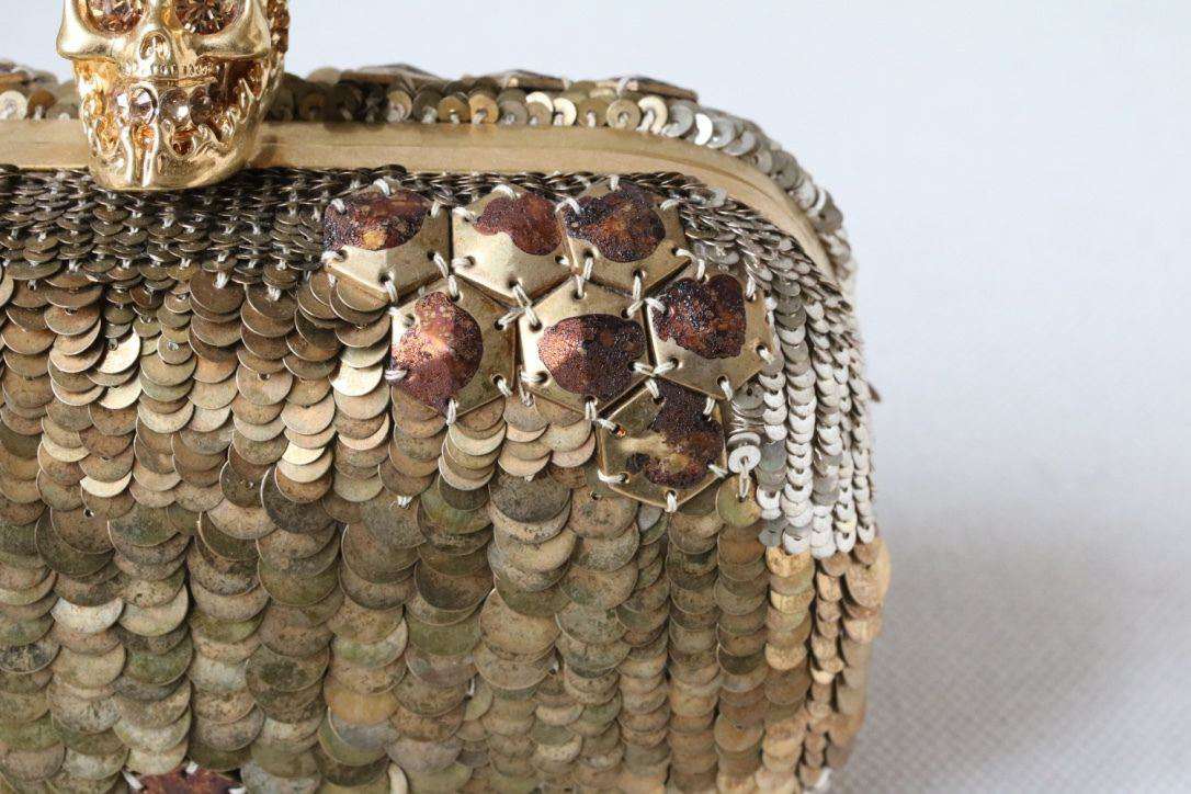 ALEXANDER MCQUEEN JAW SKULL SEQUINED BOX CLUTCH - Image 5