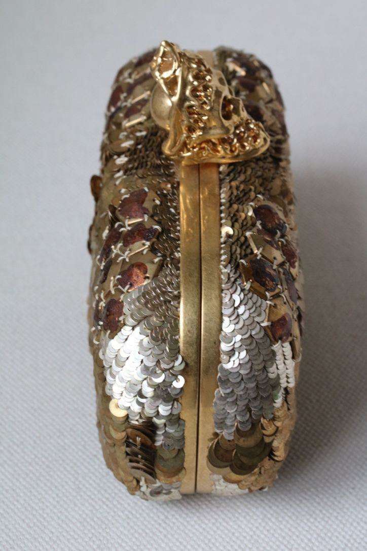 ALEXANDER MCQUEEN JAW SKULL SEQUINED BOX CLUTCH - Image 8
