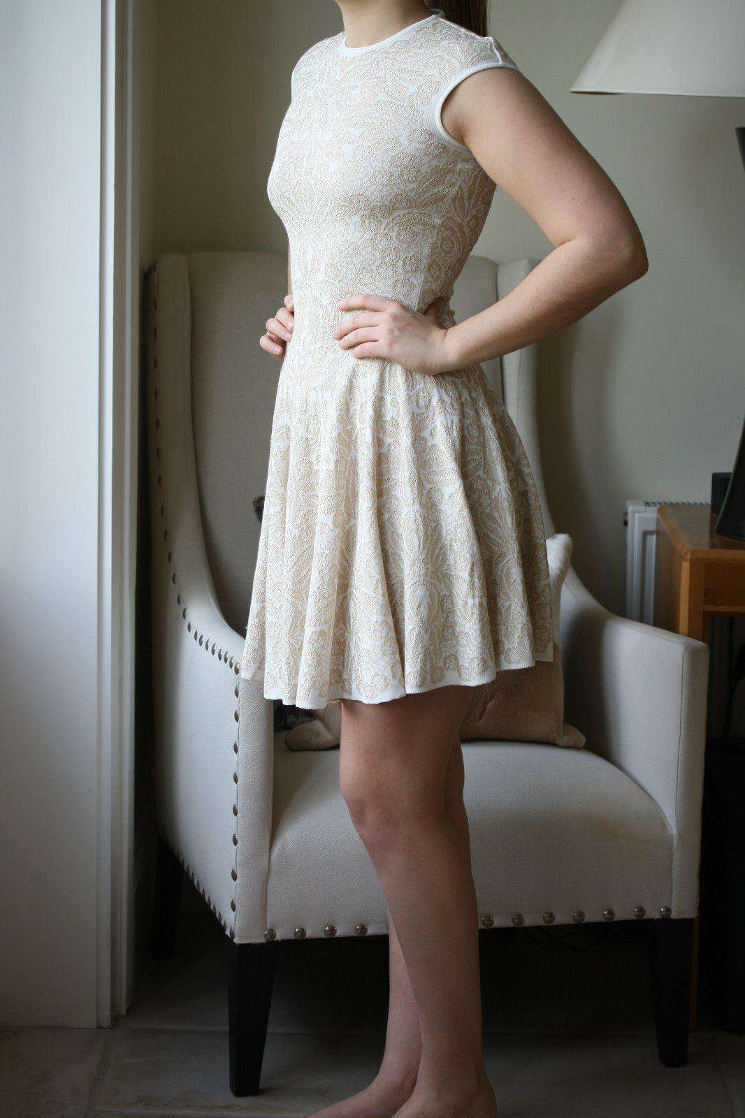 ALEXANDER MCQUEEN LACE SILK KNITTED DRESS SMALL - Image 3