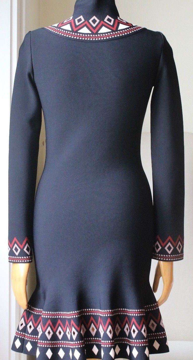 ALEXANDER MCQUEEN LONG-SLEEVE GEOMETRIC-PRINT DRESS MEDIUM - Image 5