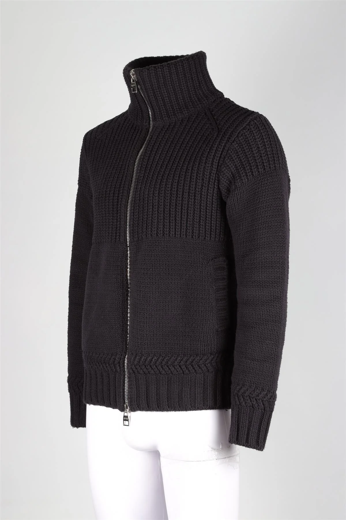 ALEXANDER MCQUEEN NAVY MEN'S WOOL CARDIGAN SMALL - Image 3