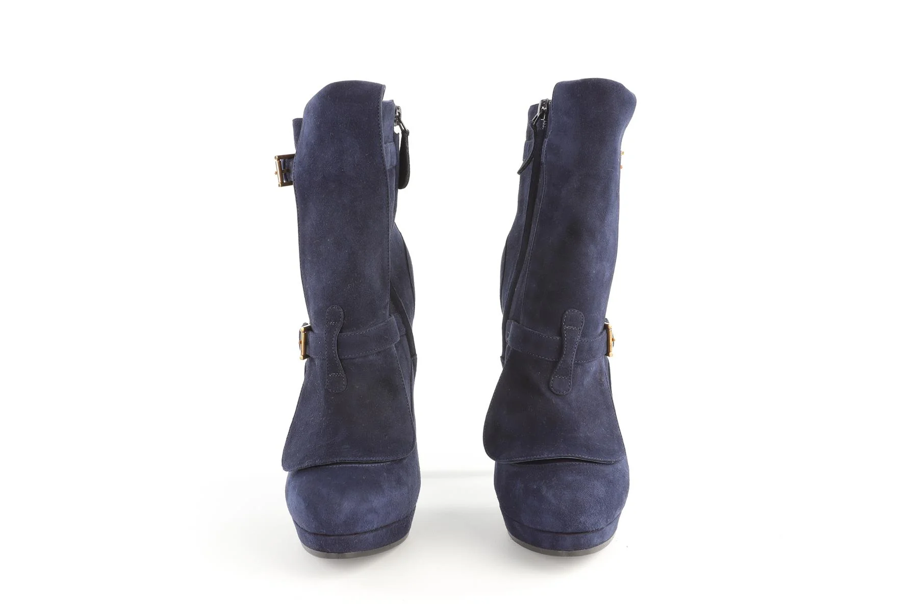 ALEXANDER MCQUEEN NAVY SUEDE ANKLE BOOTS - Image 3