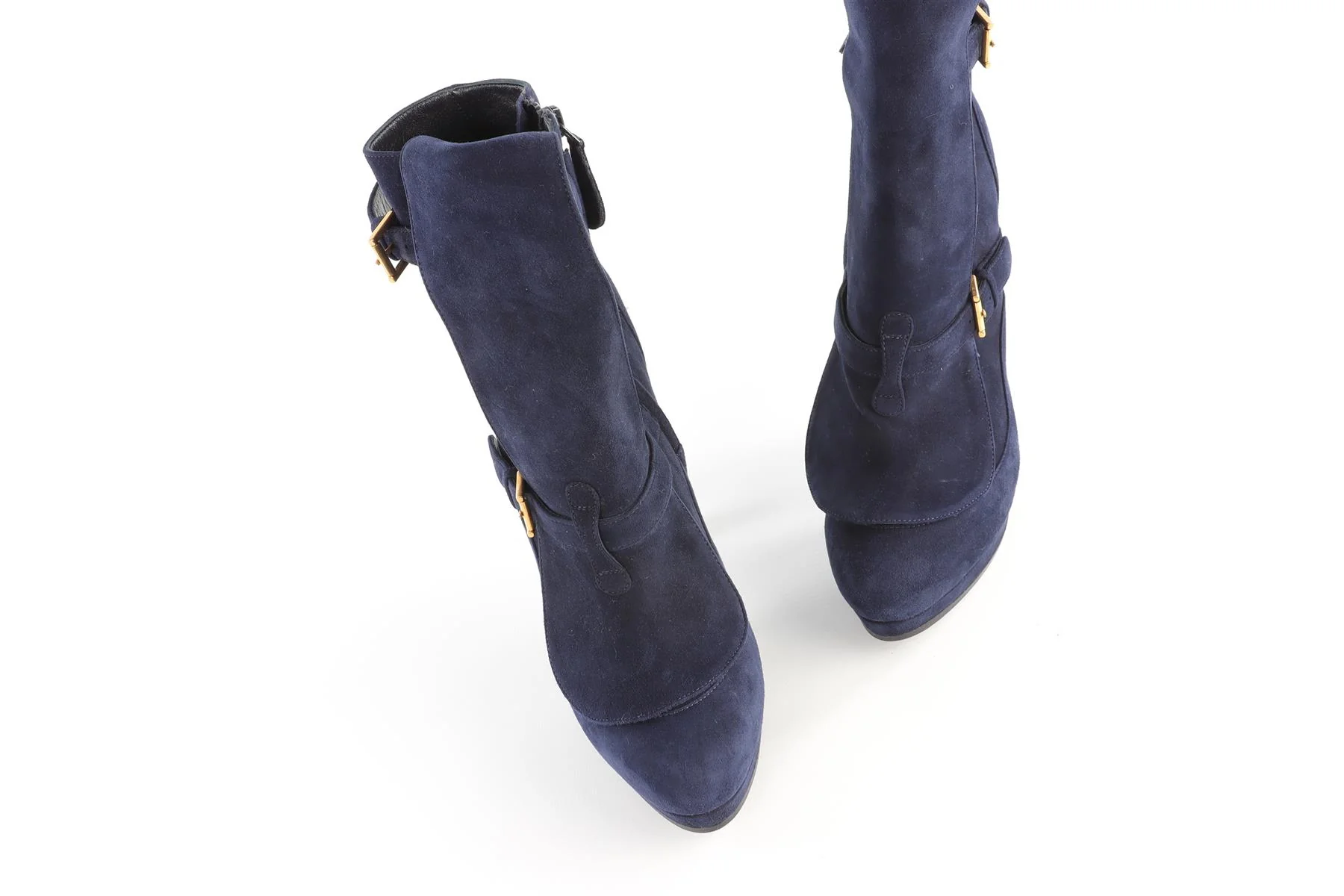 ALEXANDER MCQUEEN NAVY SUEDE ANKLE BOOTS - Image 4