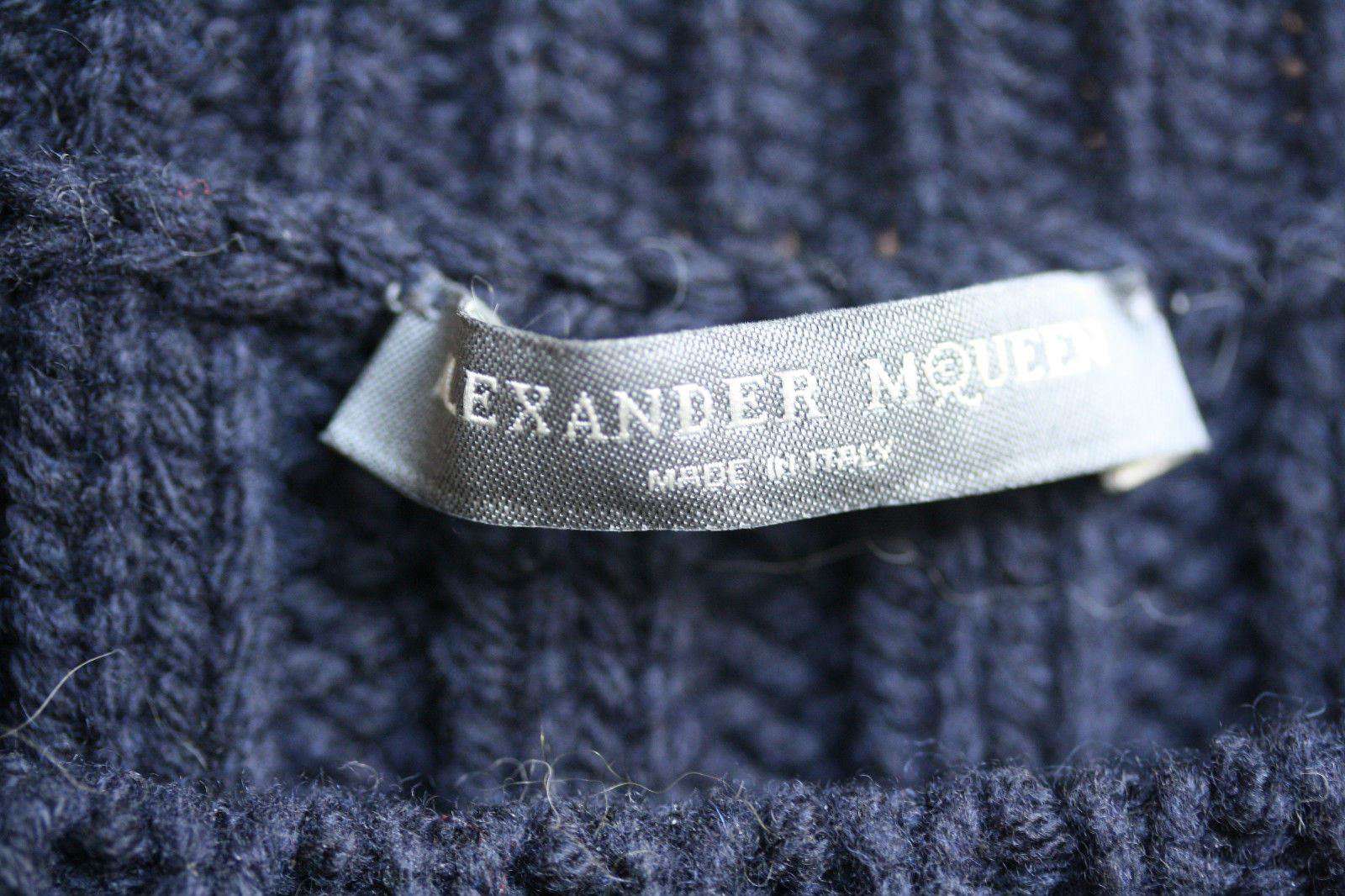 ALEXANDER MCQUEEN NAVY ZIPPED WOOL BLEND SWEATER SMALL - Image 5