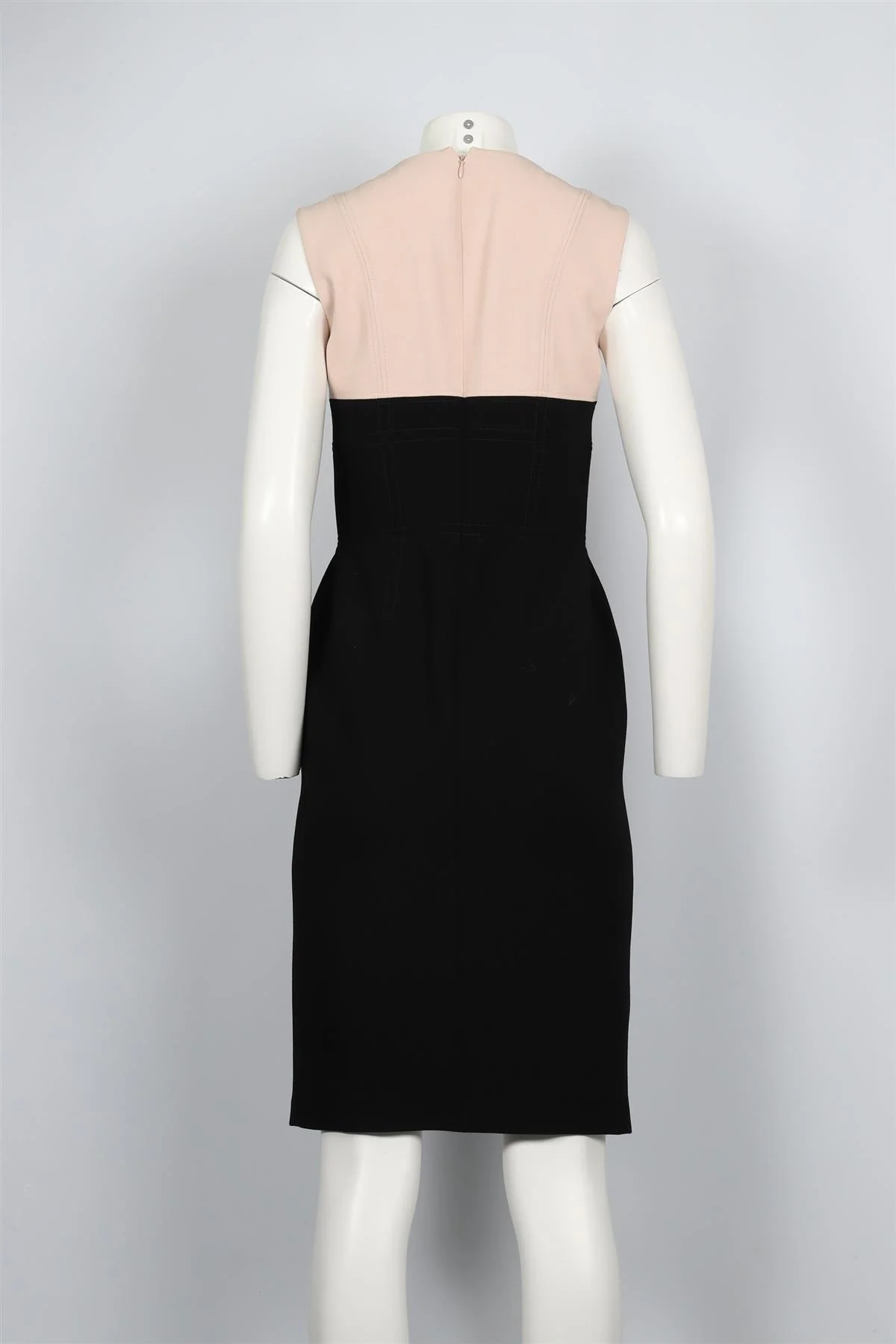 ALEXANDER MCQUEEN NUDE AND BLACK WOOL BLEND DRESS IT 42 UK 10 - Image 4
