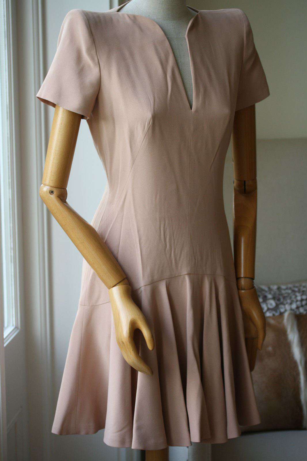 ALEXANDER MCQUEEN NUDE CREPE DRESS SMALL - Image 2