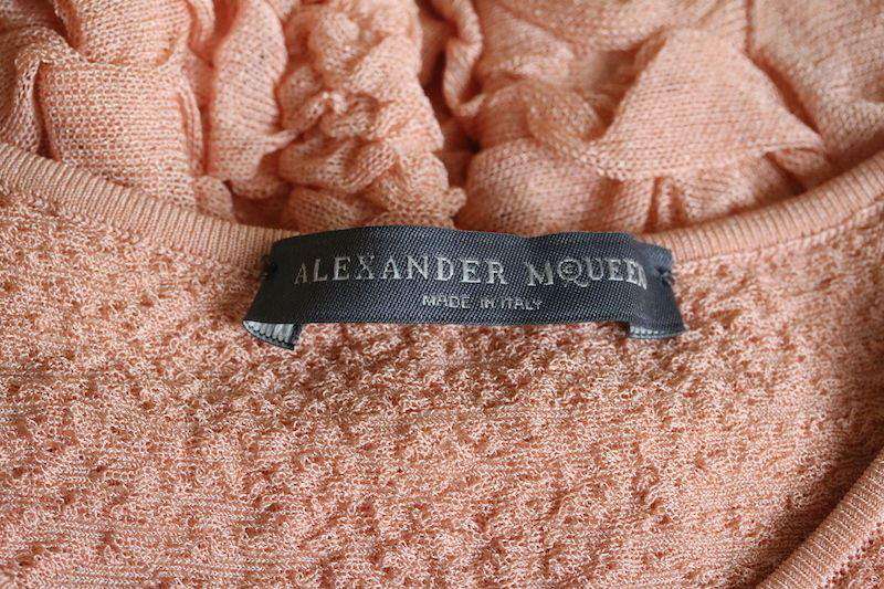 ALEXANDER MCQUEEN NUDE RUFFLE KNITTED DRESS MEDIUM - Image 6
