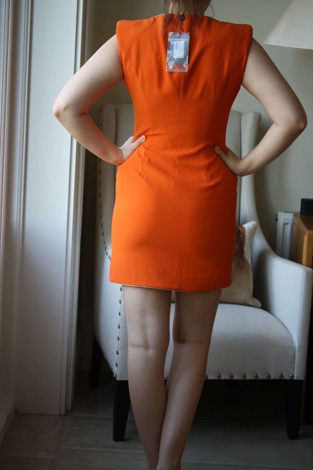 ALEXANDER MCQUEEN ORANGE CREPE DRESS UK 10 - Image 2