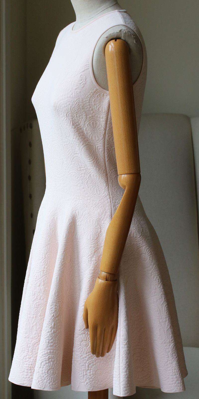 ALEXANDER MCQUEEN PINK EMBOSSED DRESS LARGE - Image 8