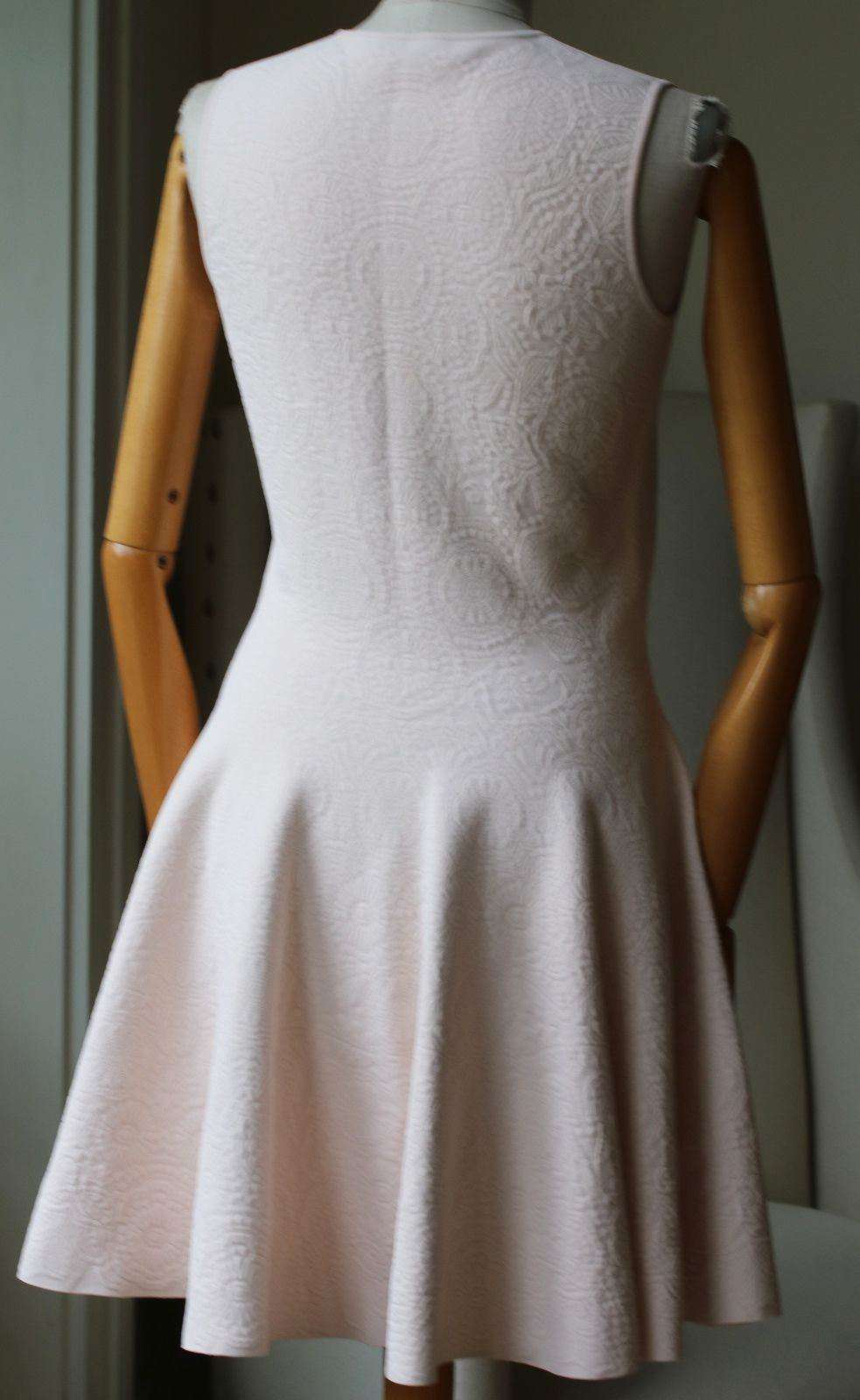 ALEXANDER MCQUEEN PINK EMBOSSED DRESS LARGE - Image 9
