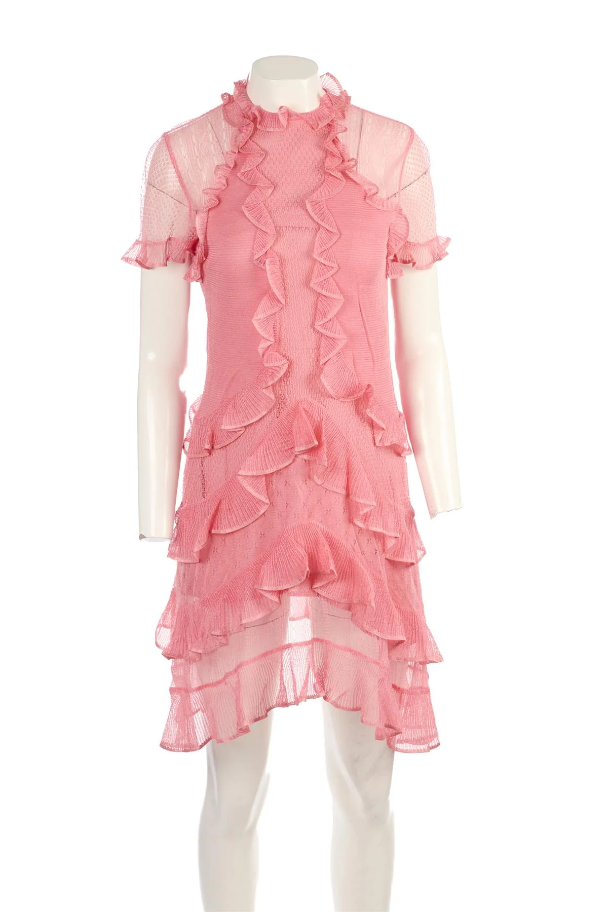 ALEXANDER MCQUEEN PINK SILK MINI DRESS MEDIUM - Image 2