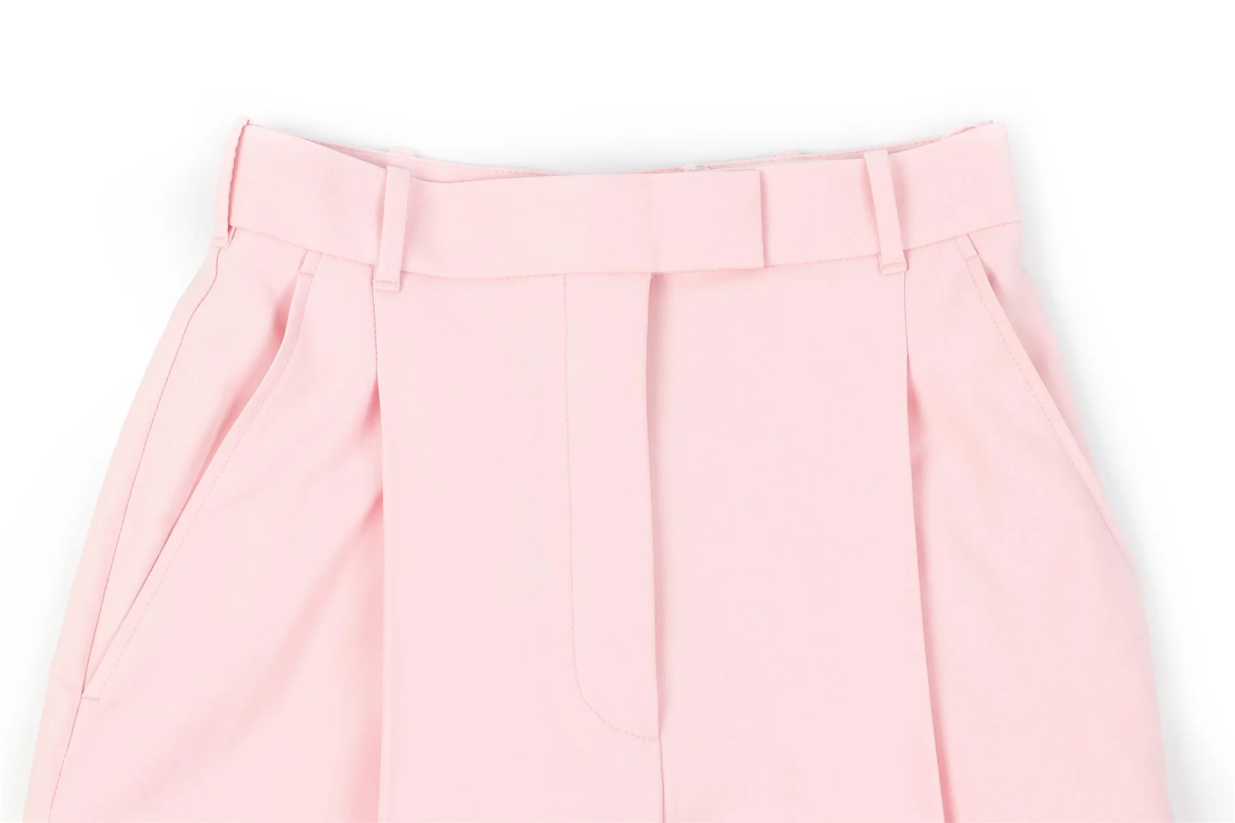 ALEXANDER MCQUEEN PINK WOOL STRAIGHT LEG PANTS IT 38 UK 6 - Image 3