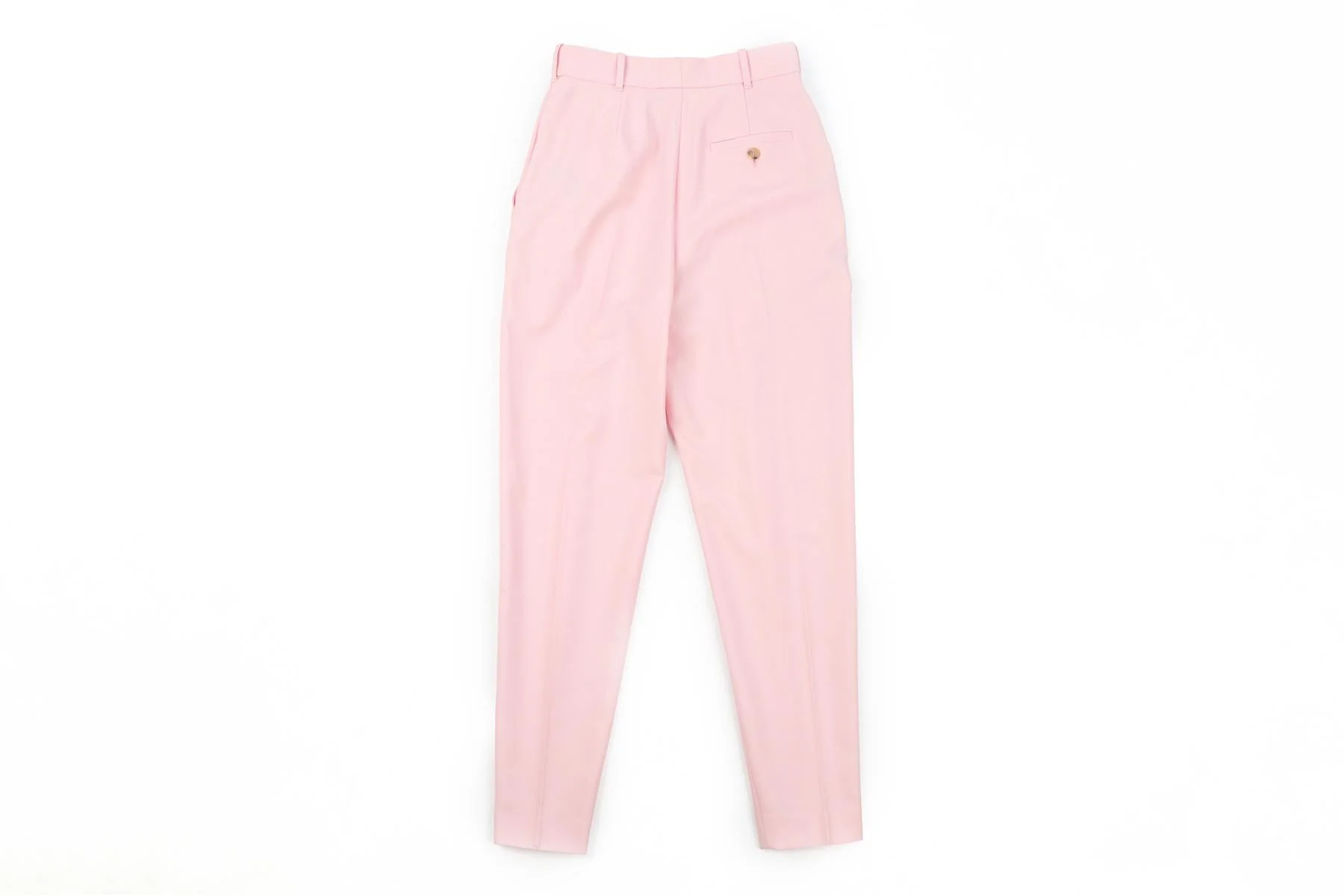 ALEXANDER MCQUEEN PINK WOOL STRAIGHT LEG PANTS IT 38 UK 6 - Image 4