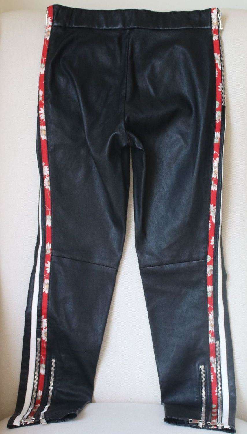 ALEXANDER MCQUEEN SIDE STRIPED LEATHER TROUSERS IT 38 UK 6 - Image 4