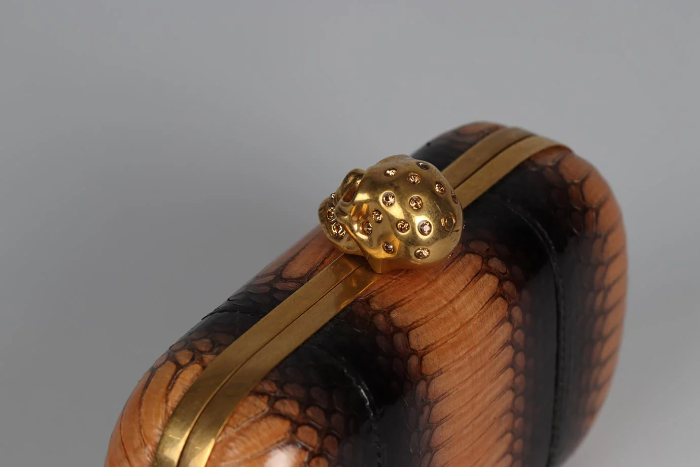ALEXANDER MCQUEEN SNAKESKIN AND LEATHER CLUTCH - Image 8
