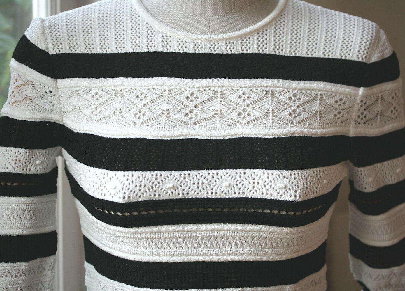 ALEXANDER MCQUEEN STRIPED LACE KNIT DRESS SMALL - Image 3