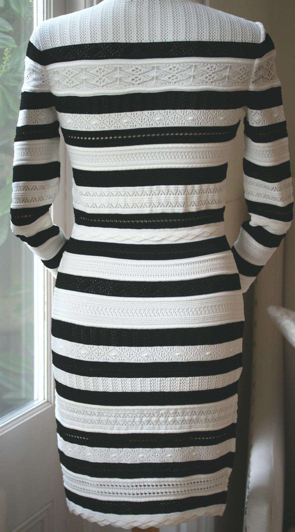 ALEXANDER MCQUEEN STRIPED LACE KNIT DRESS SMALL - Image 5