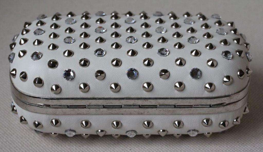 ALEXANDER MCQUEEN STUDDED CRYSTAL SKULL BOX CLUTCH - Image 4