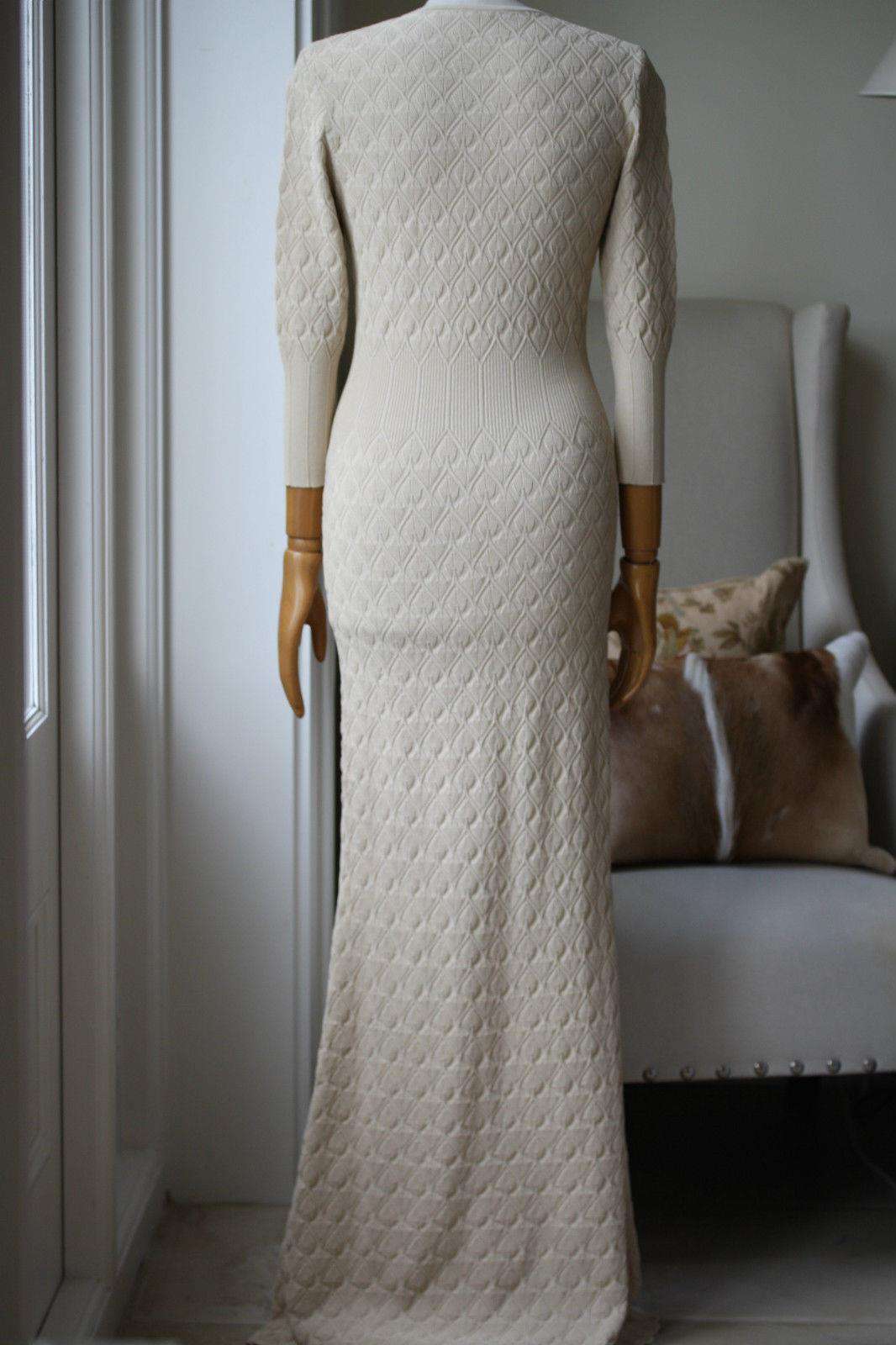 ALEXANDER MCQUEEN TEXTURED KNIT MAXI DRESS MEDIUM - Image 3