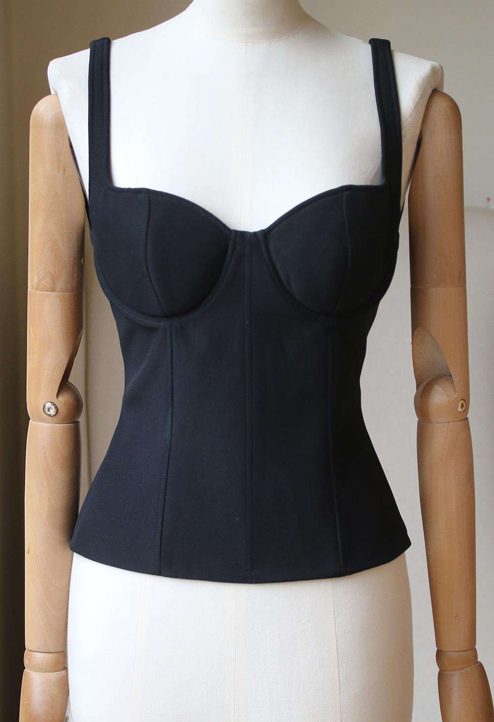 ALEXANDER MCQUEEN UNDERWIRED CREPE CORSET TOP IT 42 UK 10 - Image 2