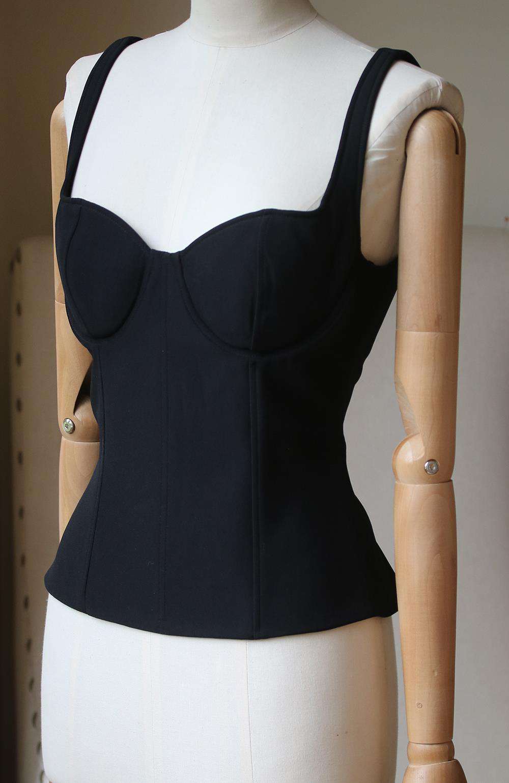 ALEXANDER MCQUEEN UNDERWIRED CREPE CORSET TOP IT 42 UK 10 - Image 3
