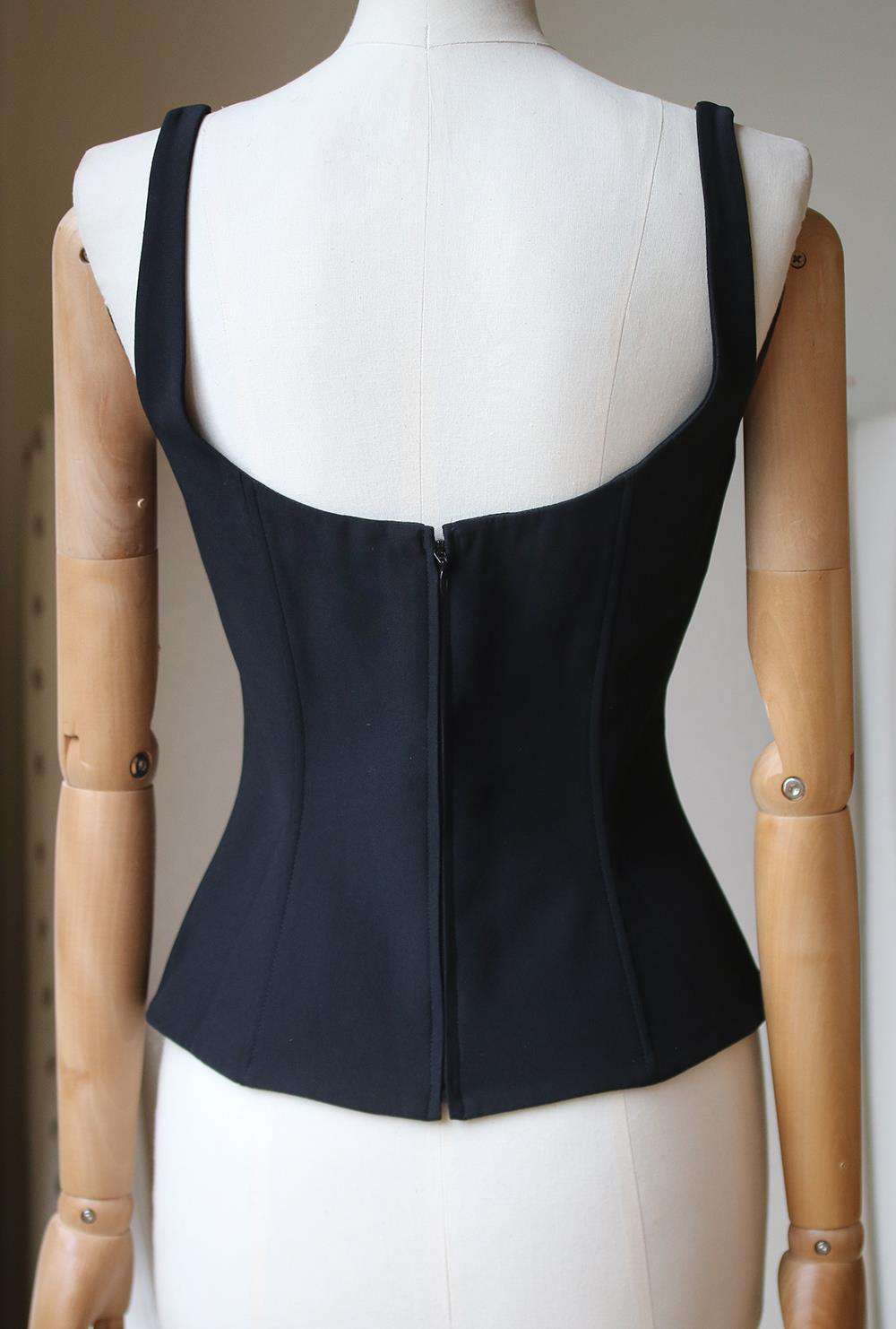 ALEXANDER MCQUEEN UNDERWIRED CREPE CORSET TOP IT 42 UK 10 - Image 4