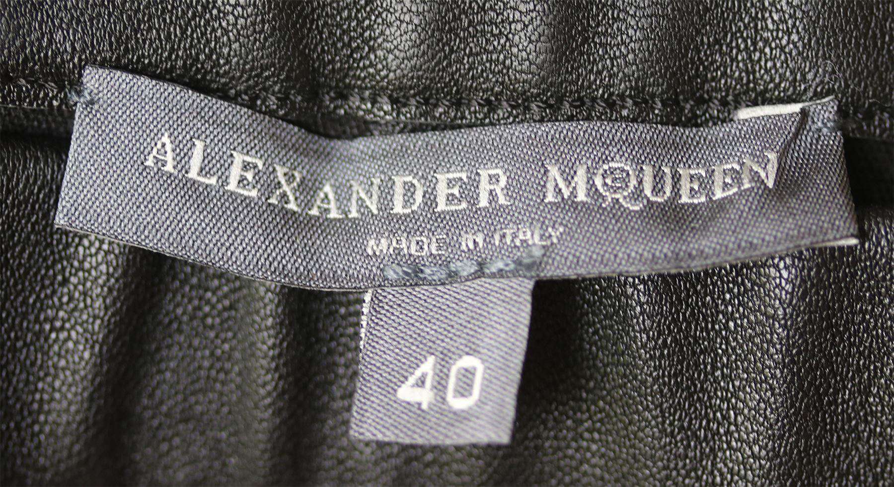 ALEXANDER MCQUEEN WHIPSTITCHED STRETCH-LEATHER LEGGINGS IT 40 UK 8 - Image 6