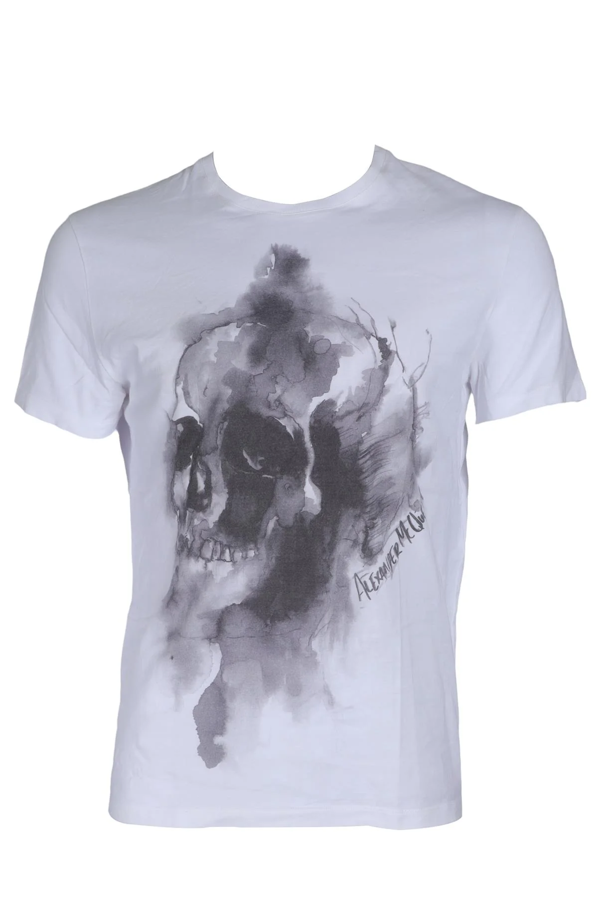 ALEXANDER MCQUEEN WHITE MENS COTTON T-SHIRT SMALL