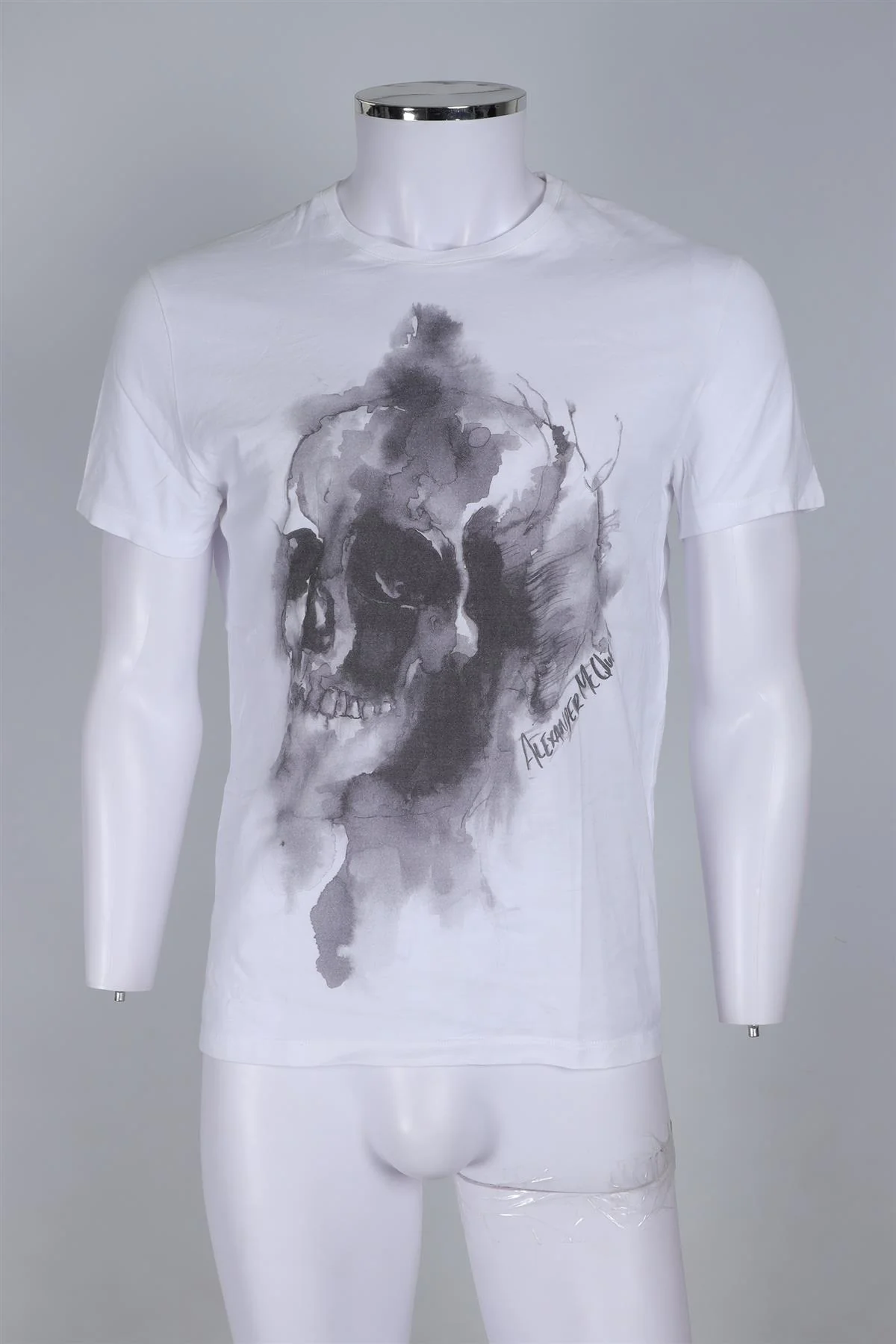 ALEXANDER MCQUEEN WHITE MENS COTTON T-SHIRT SMALL - Image 2