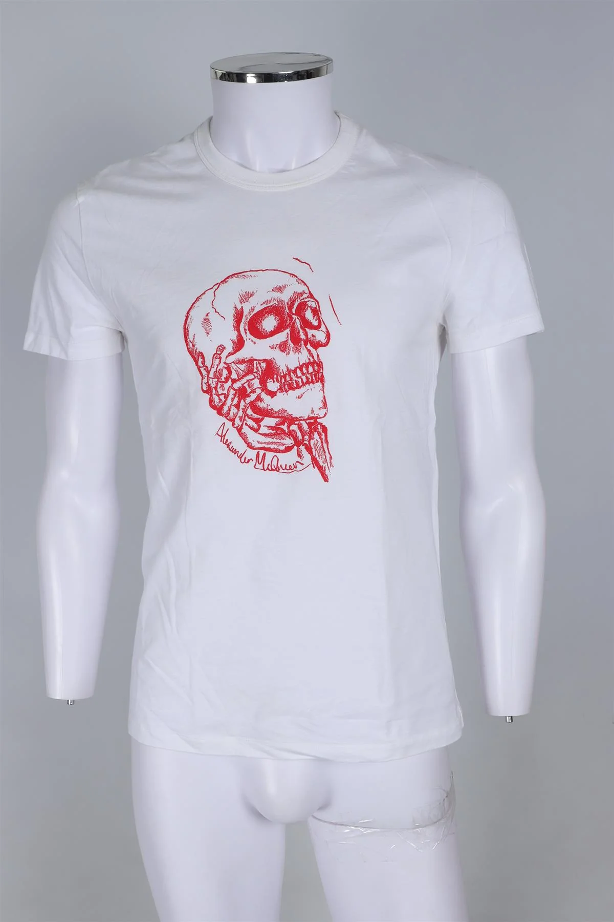 ALEXANDER MCQUEEN WHITE MEN'S COTTON T-SHIRT SMALL - Image 2