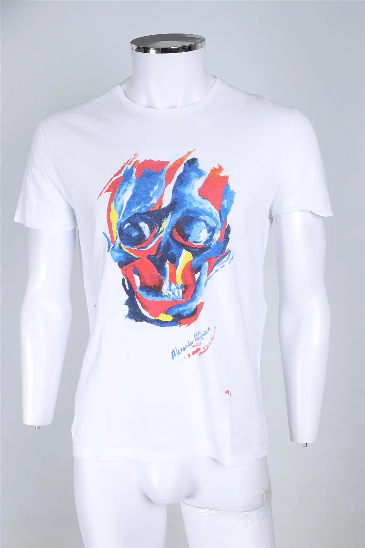 ALEXANDER MCQUEEN WHITE MEN'S COTTON T-SHIRT SMALL - Image 2