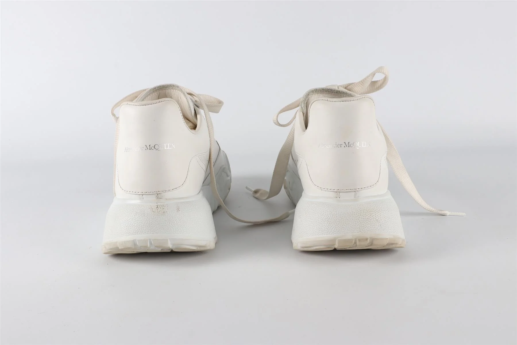 ALEXANDER MCQUEEN WHITE OVERSIZED COURT LEATHER SNEAKERS EU 37 UK 4 US 7 - Image 5