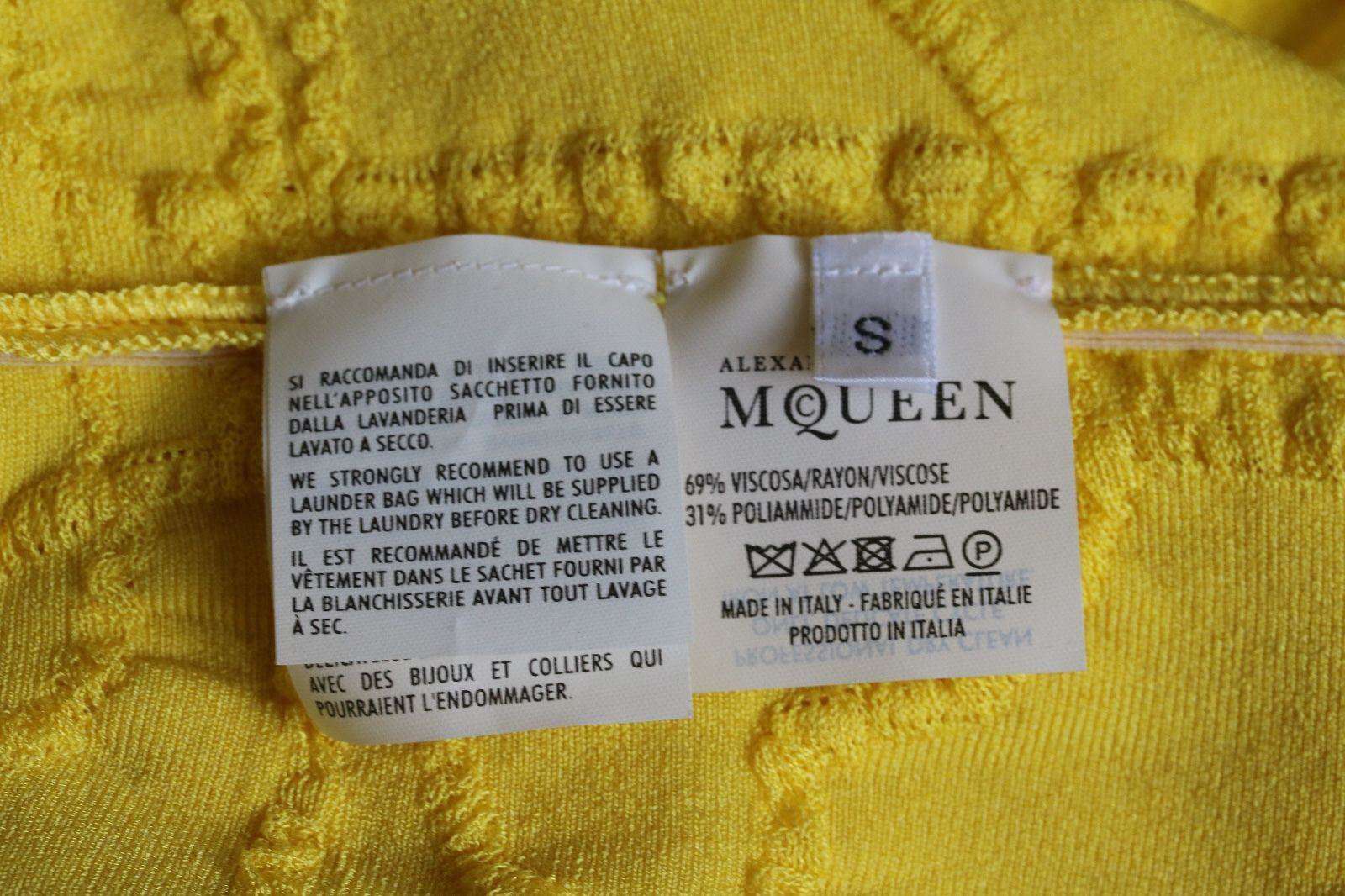 ALEXANDER MCQUEEN YELLOW KNITTED DRESS SMALL - Image 5