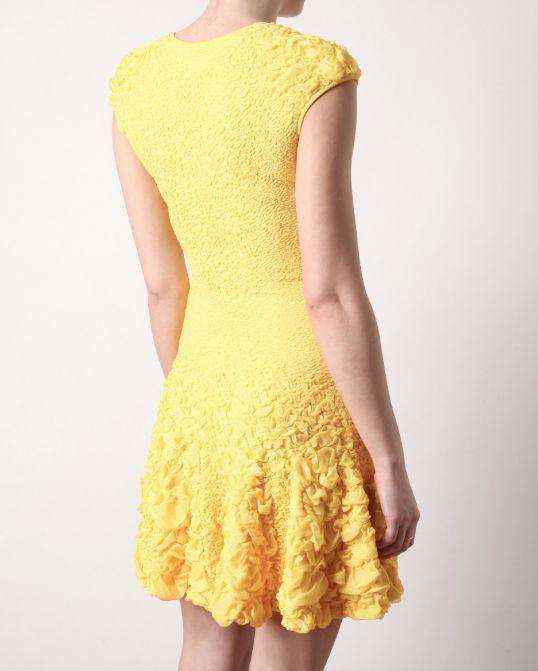 ALEXANDER MCQUEEN YELLOW KNITTED DRESS SMALL - Image 8
