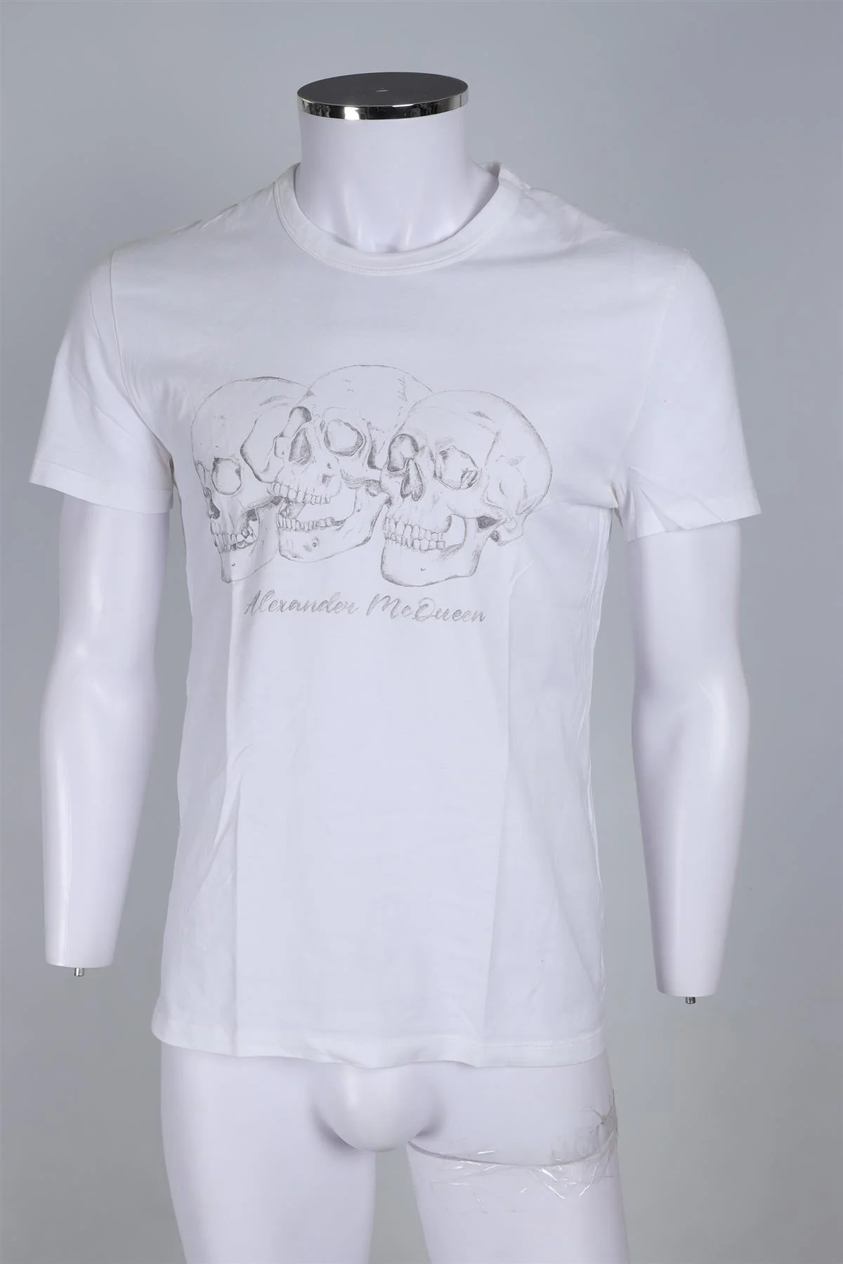 ALEXANDER MQUEEN WHITE MEN'S COTTON T-SHIRT SMALL - Image 2