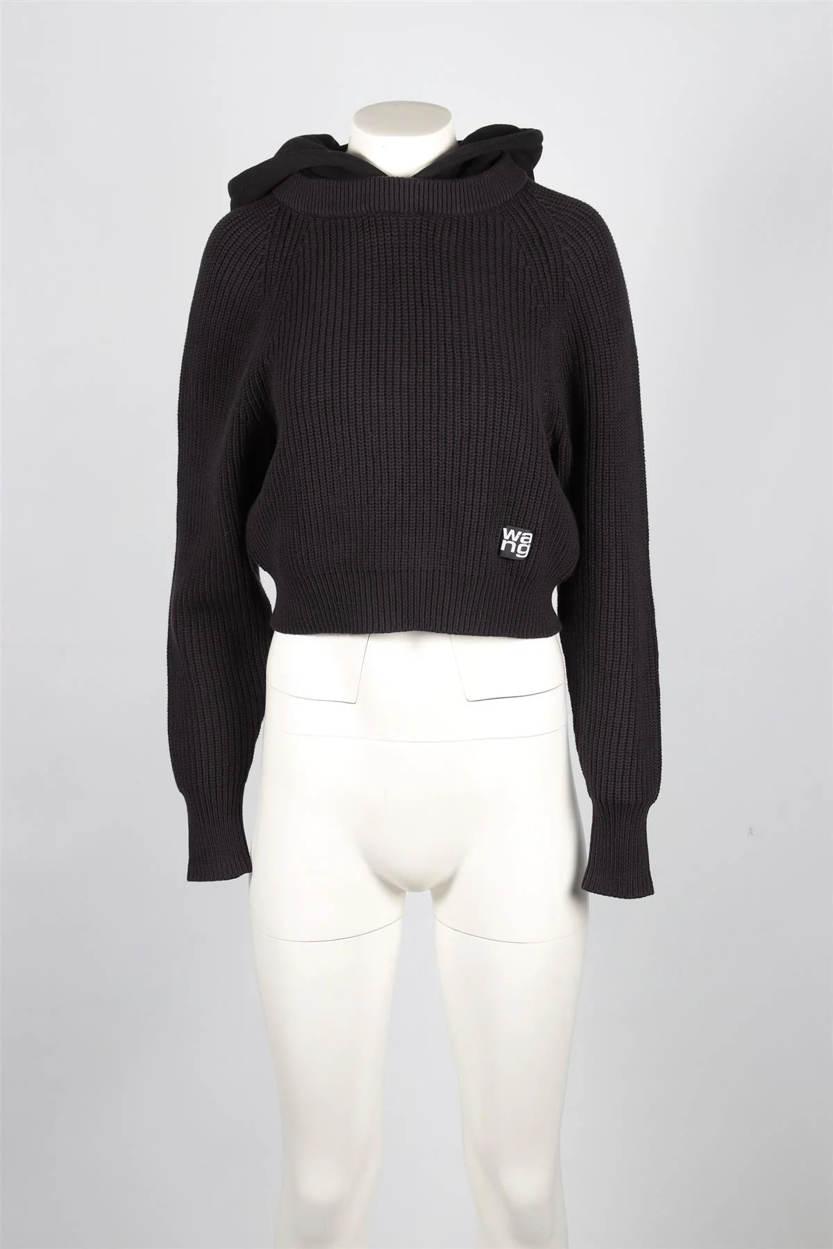 ALEXANDER WANG BLACK COTTON HOODIE XSMALL - Image 2