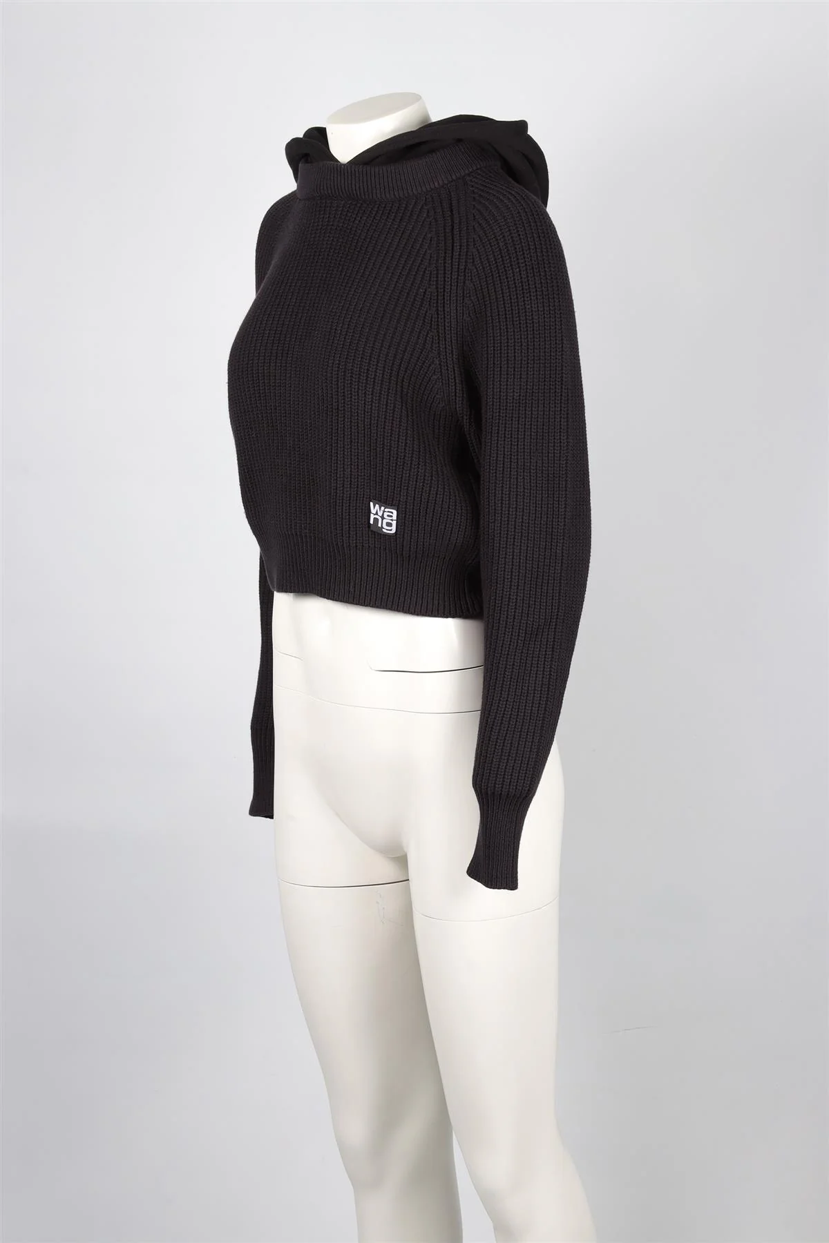 ALEXANDER WANG BLACK COTTON HOODIE XSMALL - Image 3