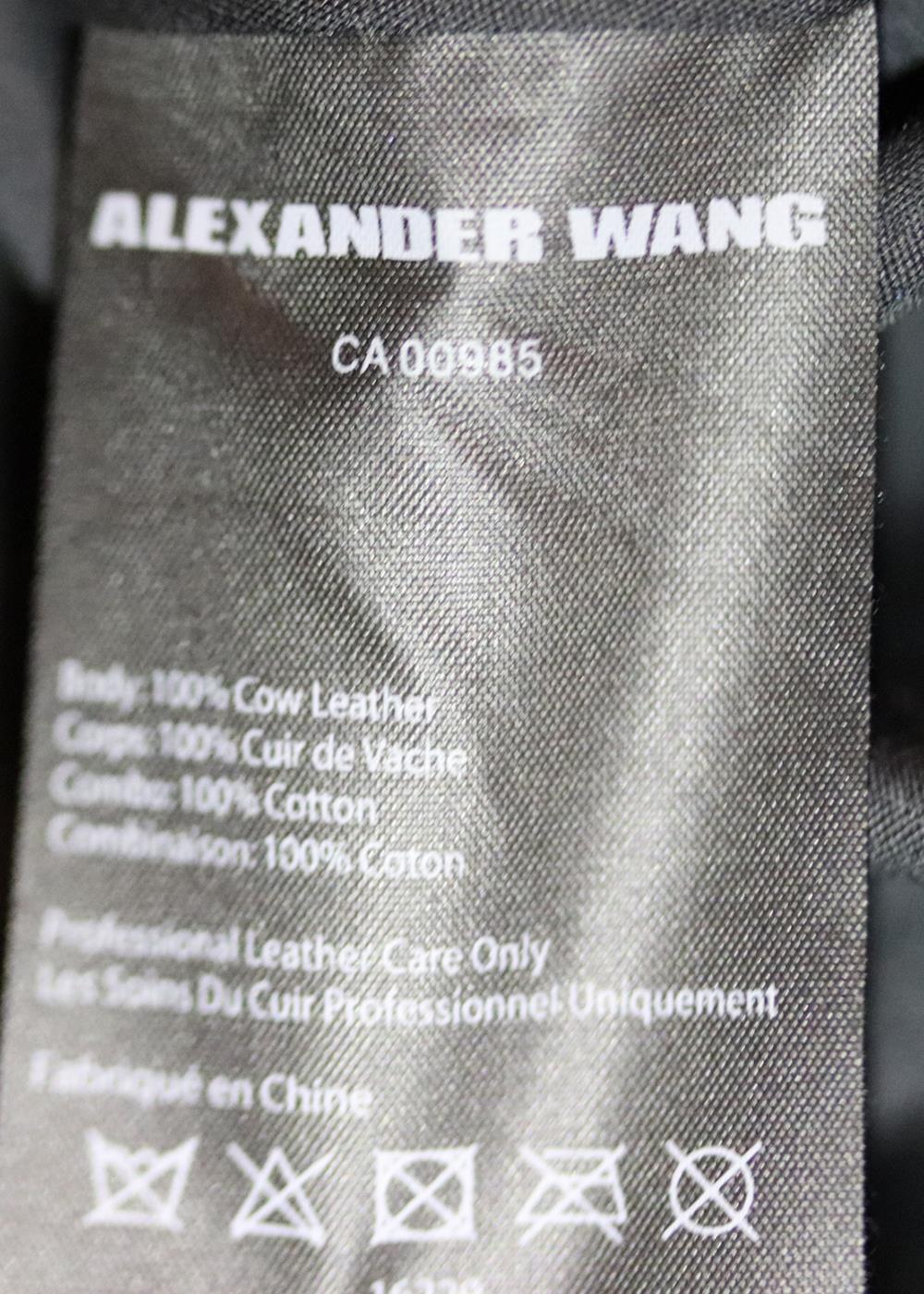 ALEXANDER WANG CUTOUT EMBROIDERED LEATHER MINI WRAP SKIRT US 0 UK 4 - Image 6