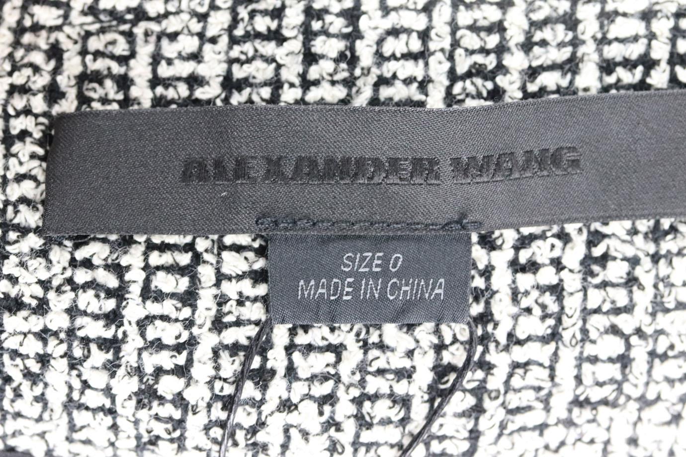 ALEXANDER WANG EYELET EMBELLISHED TWEED MINI DRESS US 0 UK 4 - Image 5