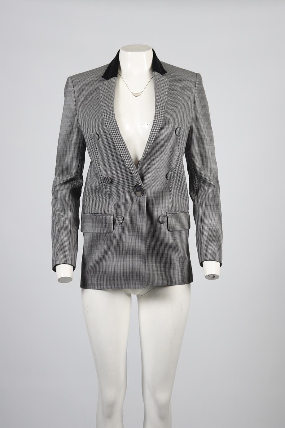 ALEXANDER WANG HOUNDSTOOTH WOOL BLEND BLAZER US 0 UK 4 - Image 2
