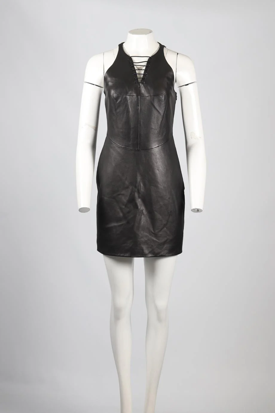 ALEXANDER WANG LEATHER MINI DRESS US 4 UK 8 - Image 2