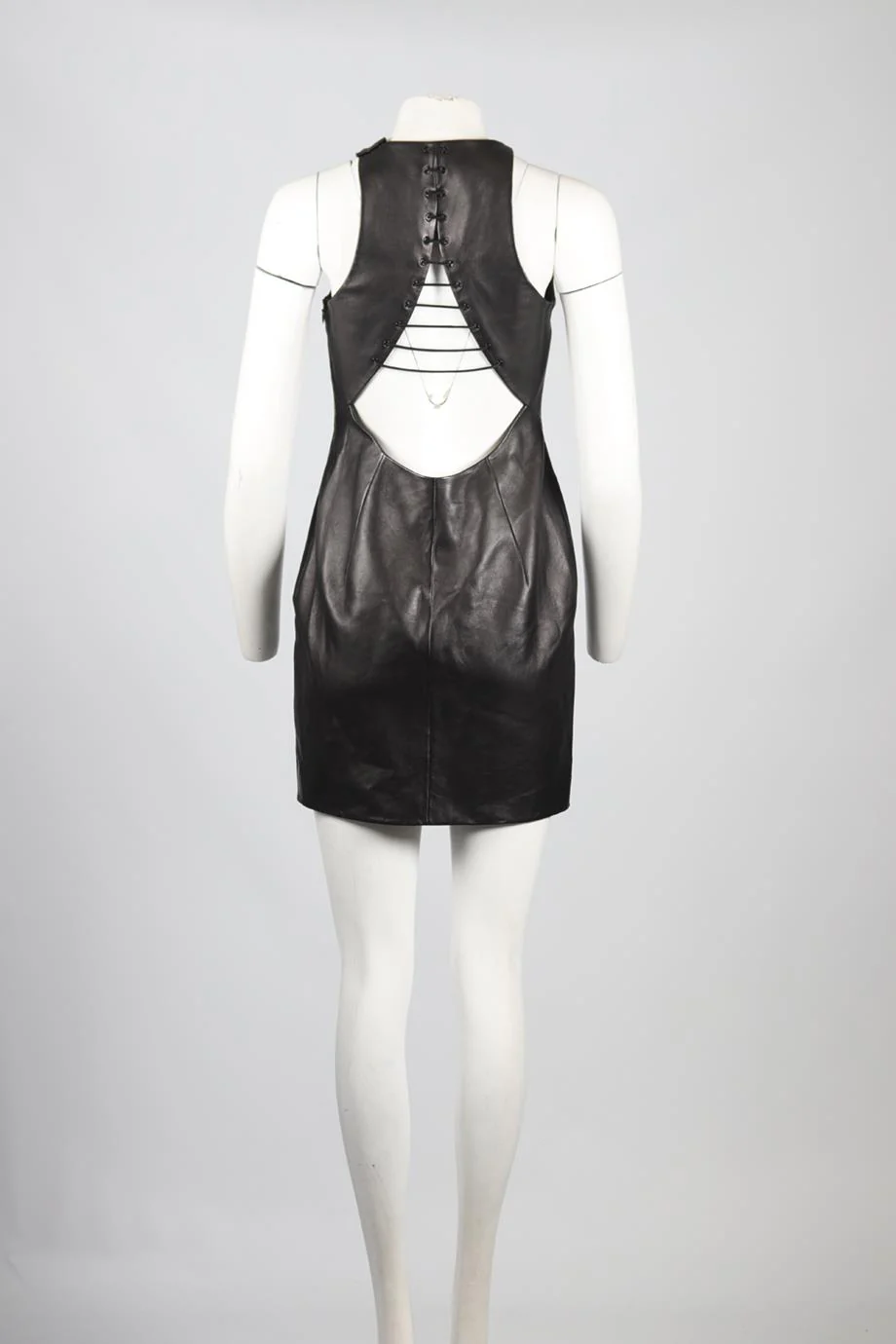 ALEXANDER WANG LEATHER MINI DRESS US 4 UK 8 - Image 4