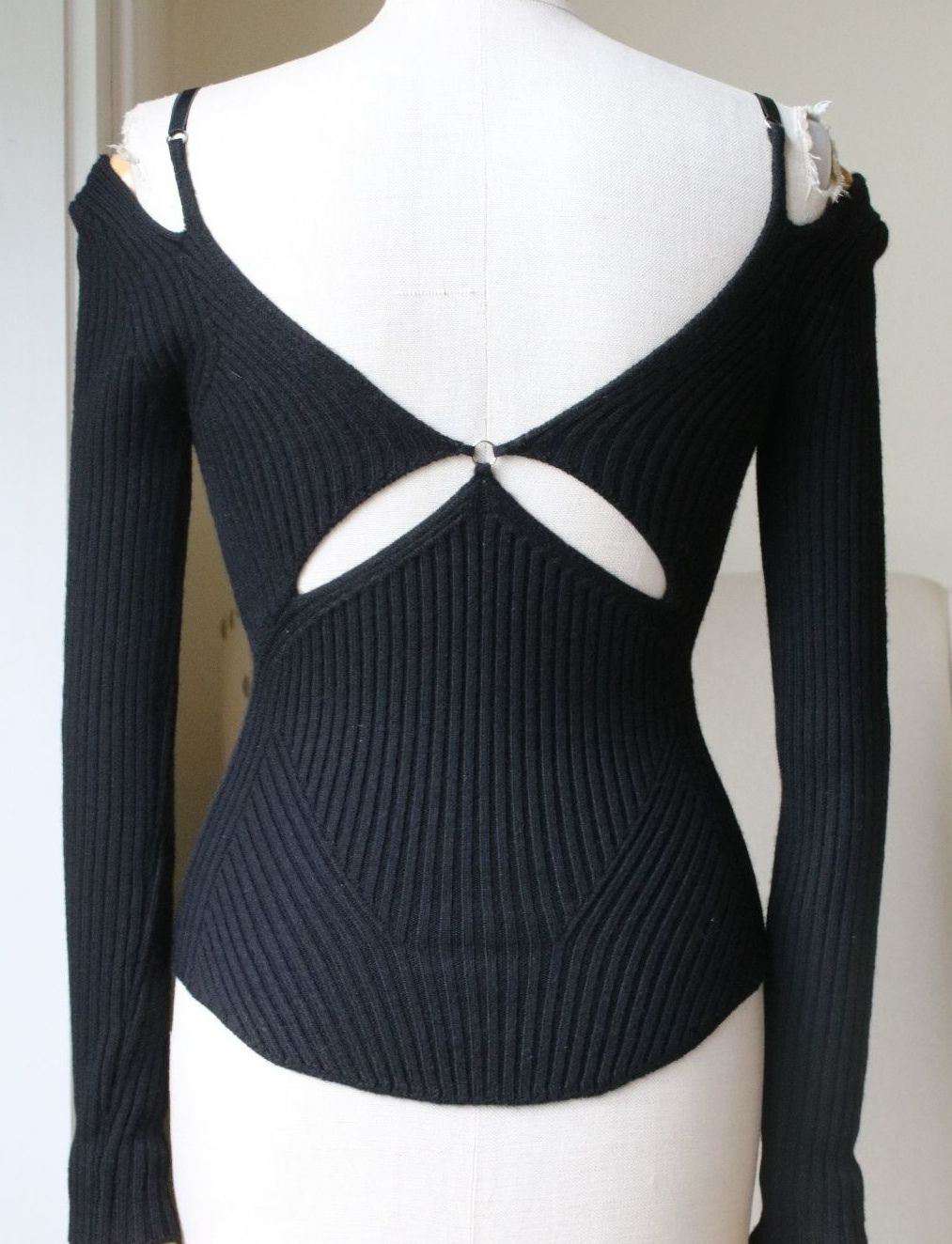 ALEXANDER WANG LONG SLEEVE TOP WITH LINGERIE BRA STRAPS XSMALL - Image 6